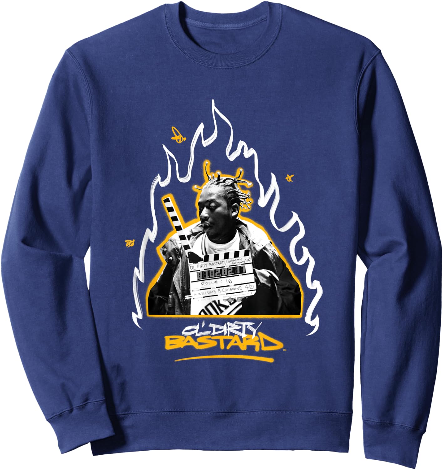Ol' Dirty Bastard | Shimmy Headliner | Wu Tang Clan Urban , Black, S Sweatshirt - Sweatshirt | Navy