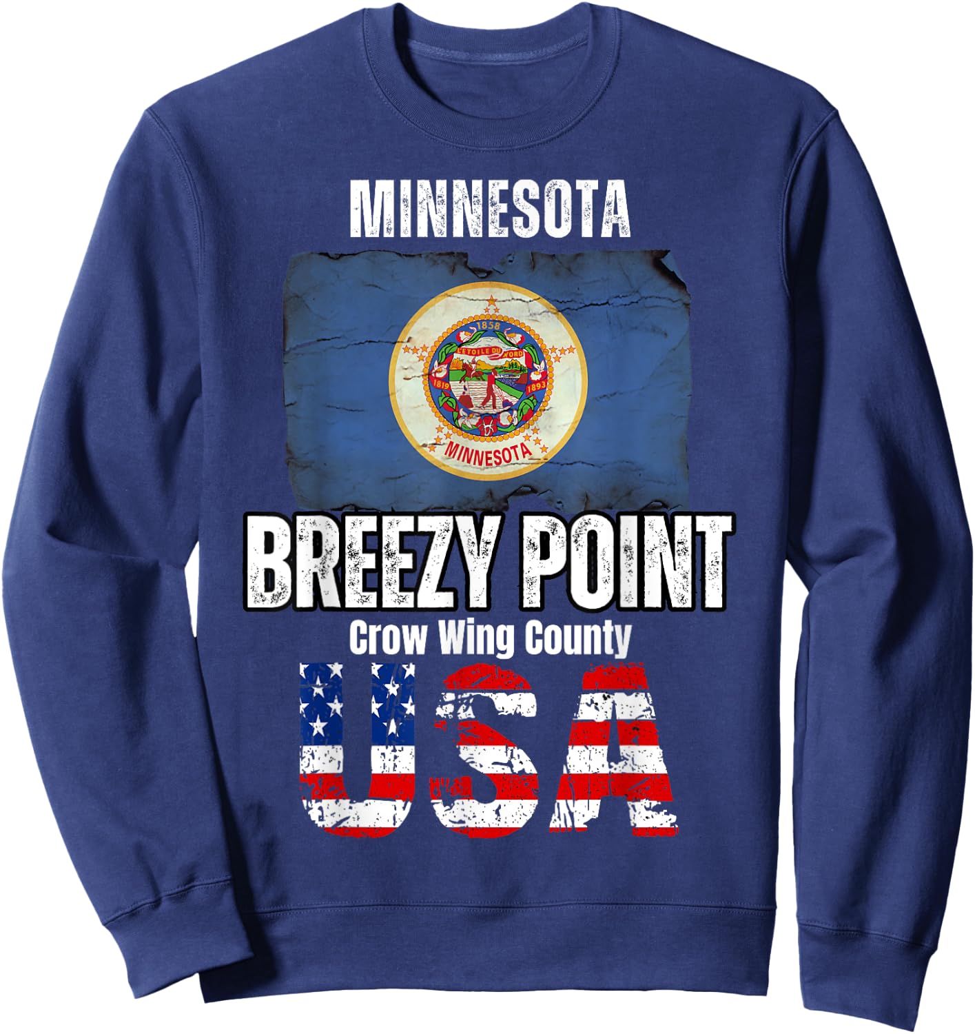 Breezy Point, Minnesota MN, Crow Wing County Sweatshirt - Sweatshirt | Navy