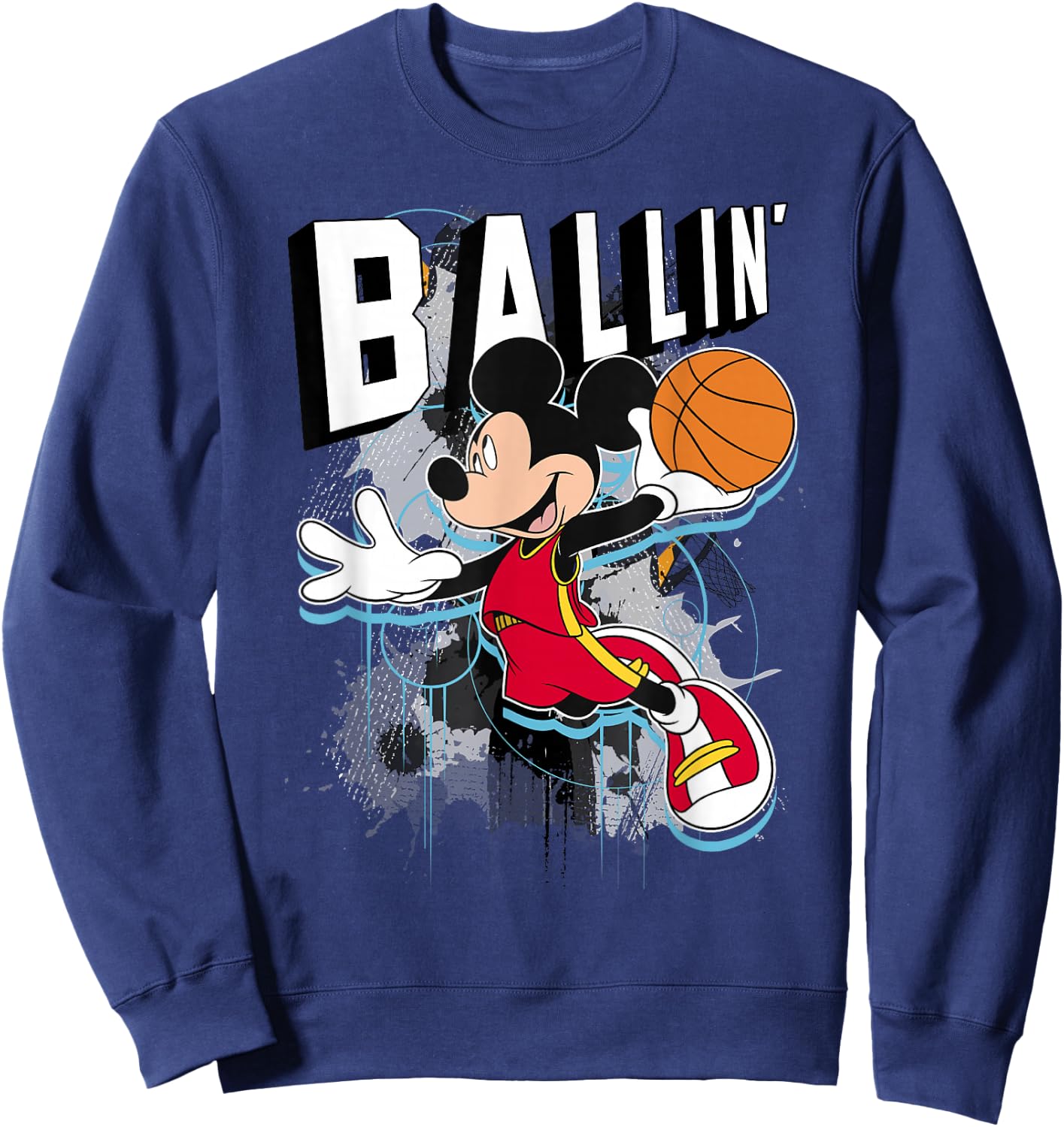 Disney Mickey Mouse Ballin' Portrait Sweatshirt - Sweatshirt | Navy