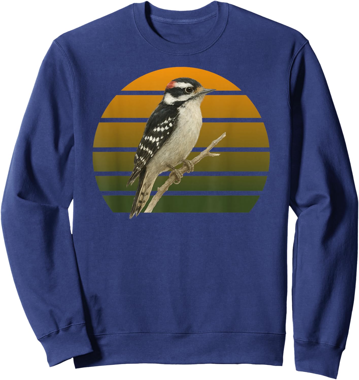 Downy Woodpecker Birdlover Birdwatcher Birding Bird Sweatshirt - Sweatshirt | Navy