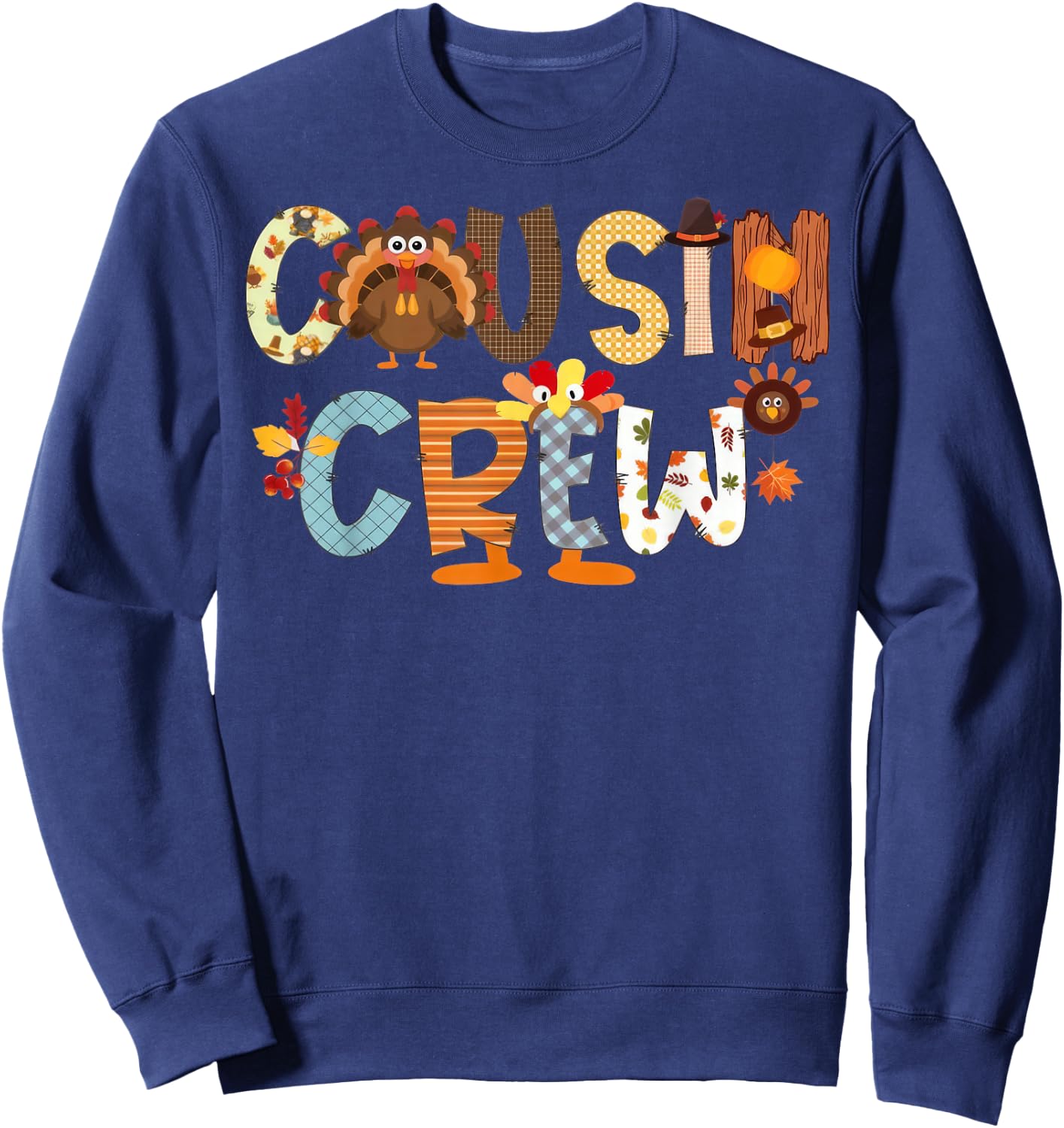 Cousin Crew Turkey Thanksgiving Family Matching Toddler Kids Sweatshirt - Sweatshirt | Navy