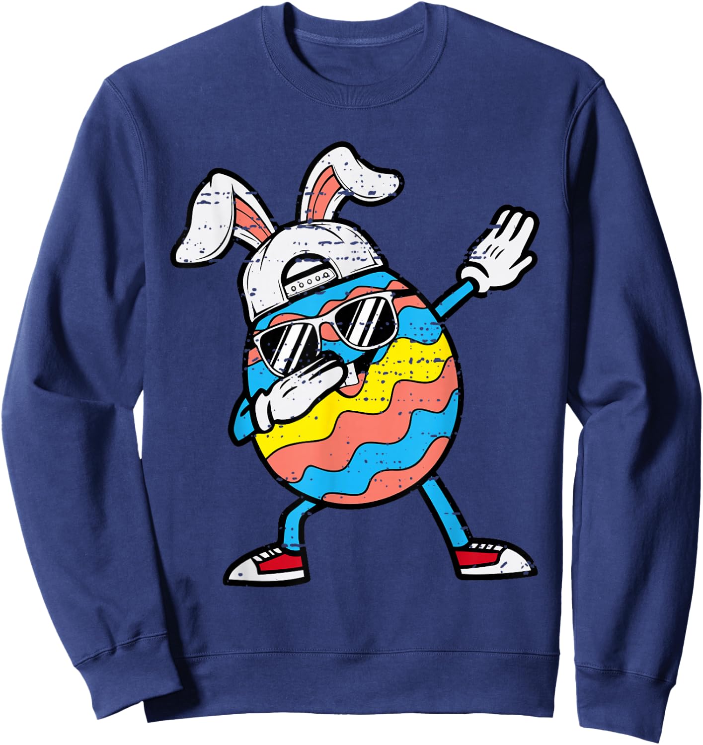 Easter Dabbing Egg Bunny Dab Boys Girls Kid Toddler Children Sweatshirt - Sweatshirt | Navy