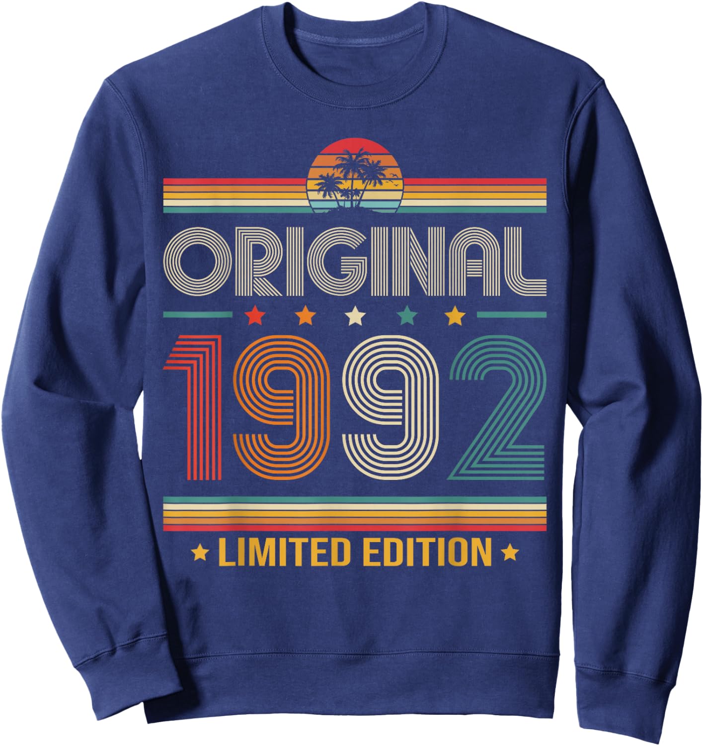 34th Birthday Gift Man Woman Original Vintage 1992 34 Years Sweatshirt - Sweatshirt | Navy