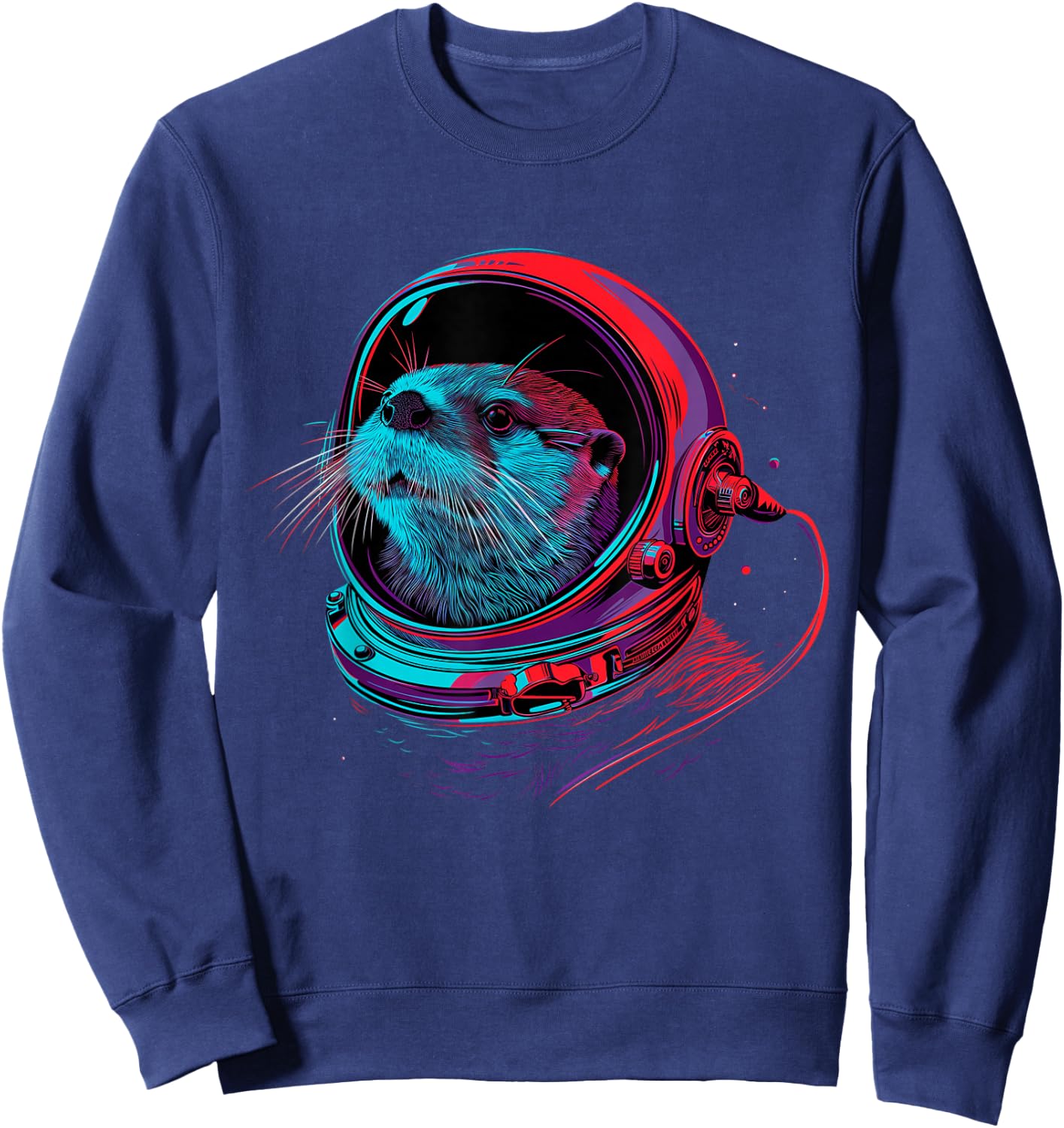 Otter Astronaut Funny Animal Sea Otter Space Sweatshirt - Sweatshirt | Navy
