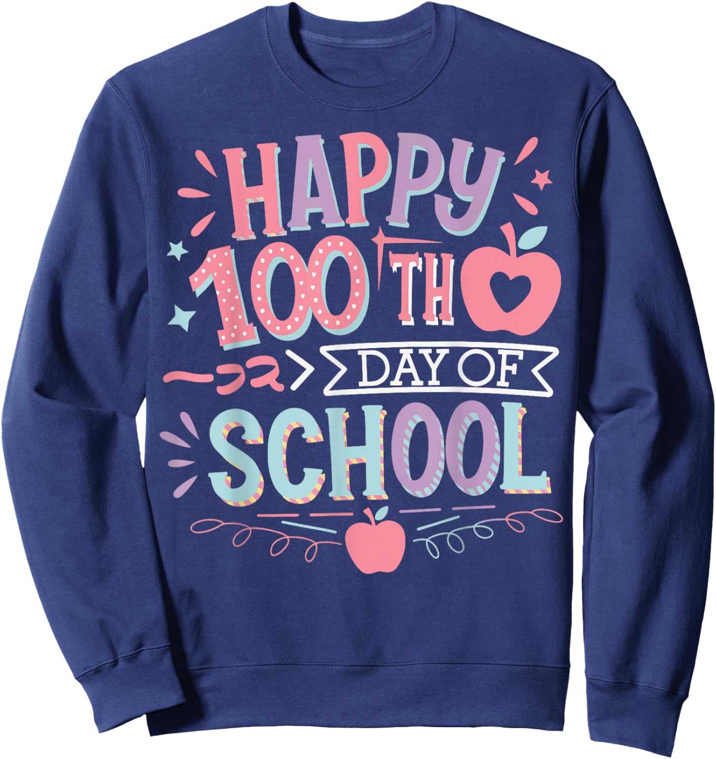 100 Days of School Dinosaur Elementary School Student Pupil Sweatshirt - Sweatshirt | Navy