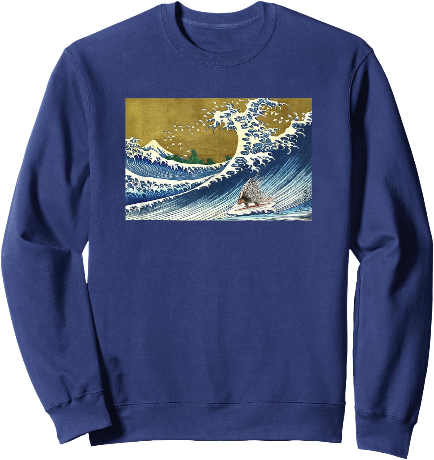 Porcupine Gifts Shirts & Women's Surfing Porcupine Black Small Classic Fit Short Sleeve Sweatshirt - Sweatshirt | Navy