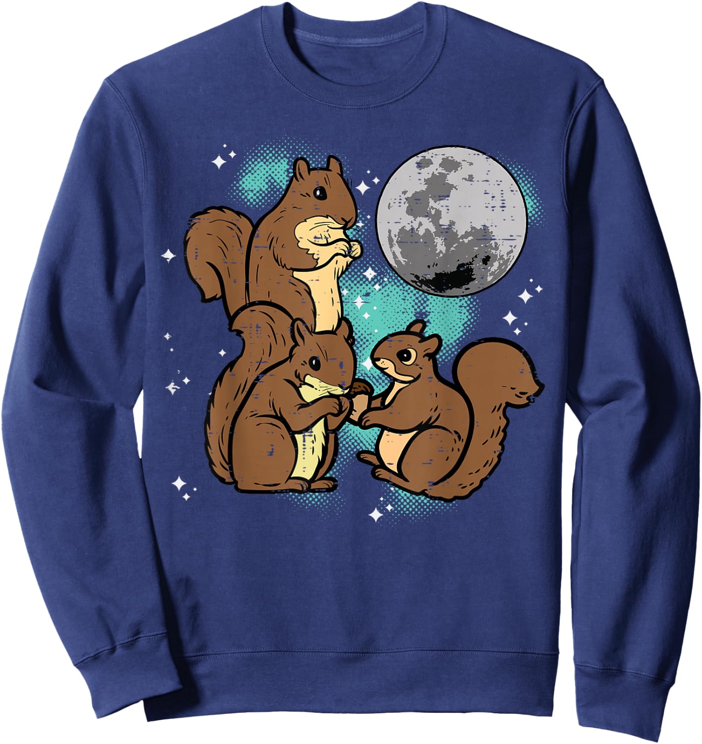 Squirrels Moon Funny Animal Rodent Meme Men Women Kids Boys Sweatshirt - Sweatshirt | Navy