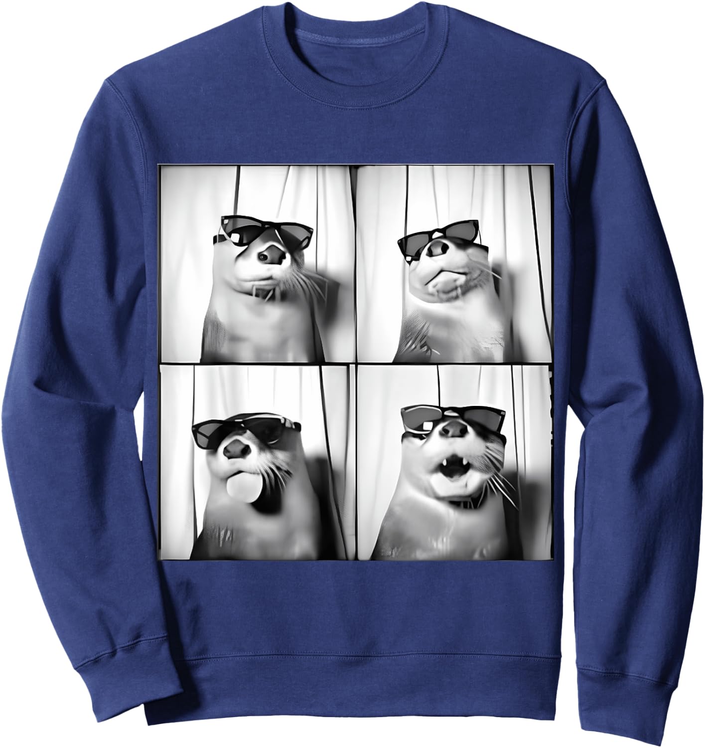 Funny Otter in Sunglasses Love Otters Sea Otter Lover Sweatshirt - Sweatshirt | Navy