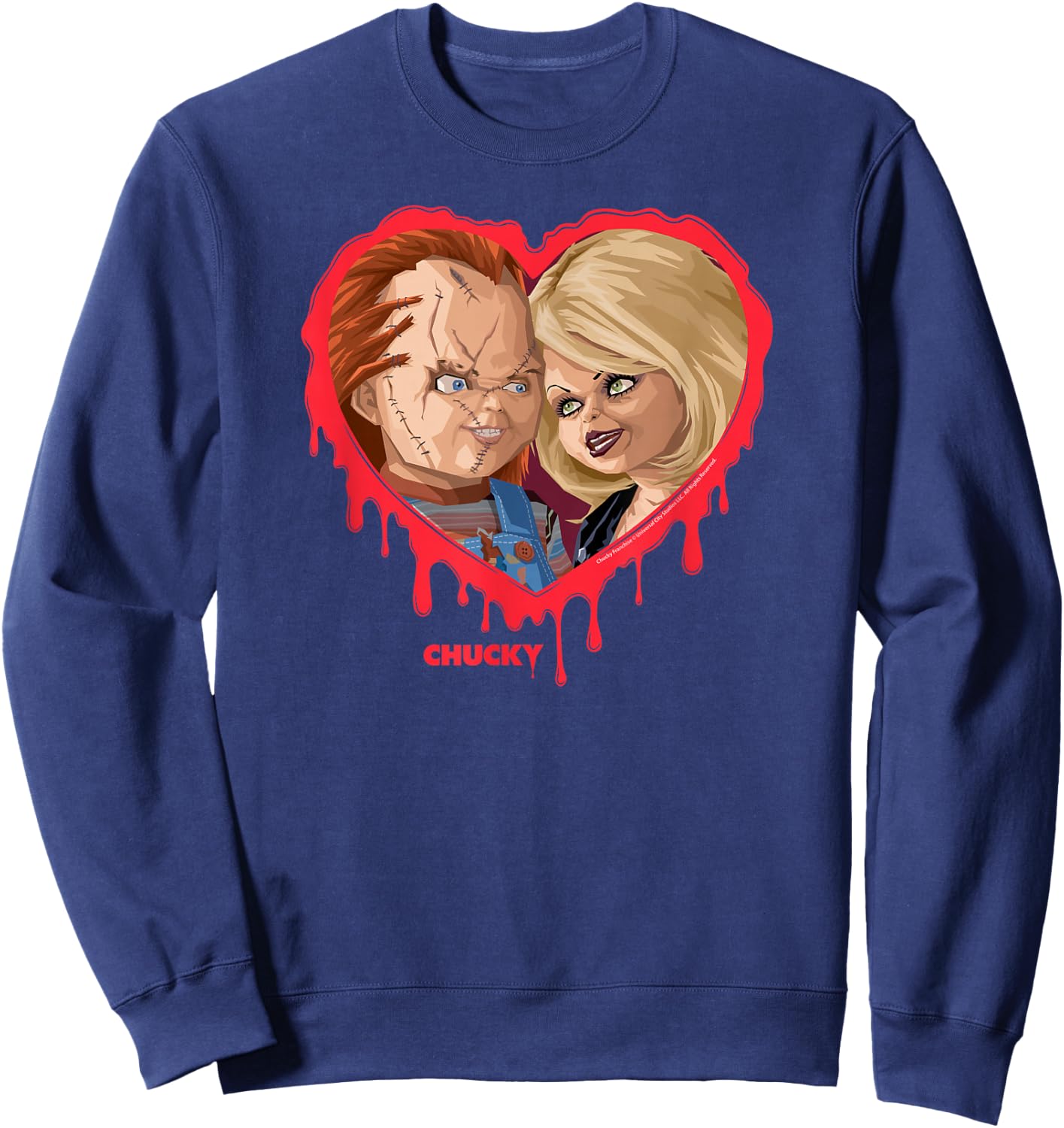 Chucky & Tiffany Bleeding Heart Sweatshirt - Sweatshirt | Navy