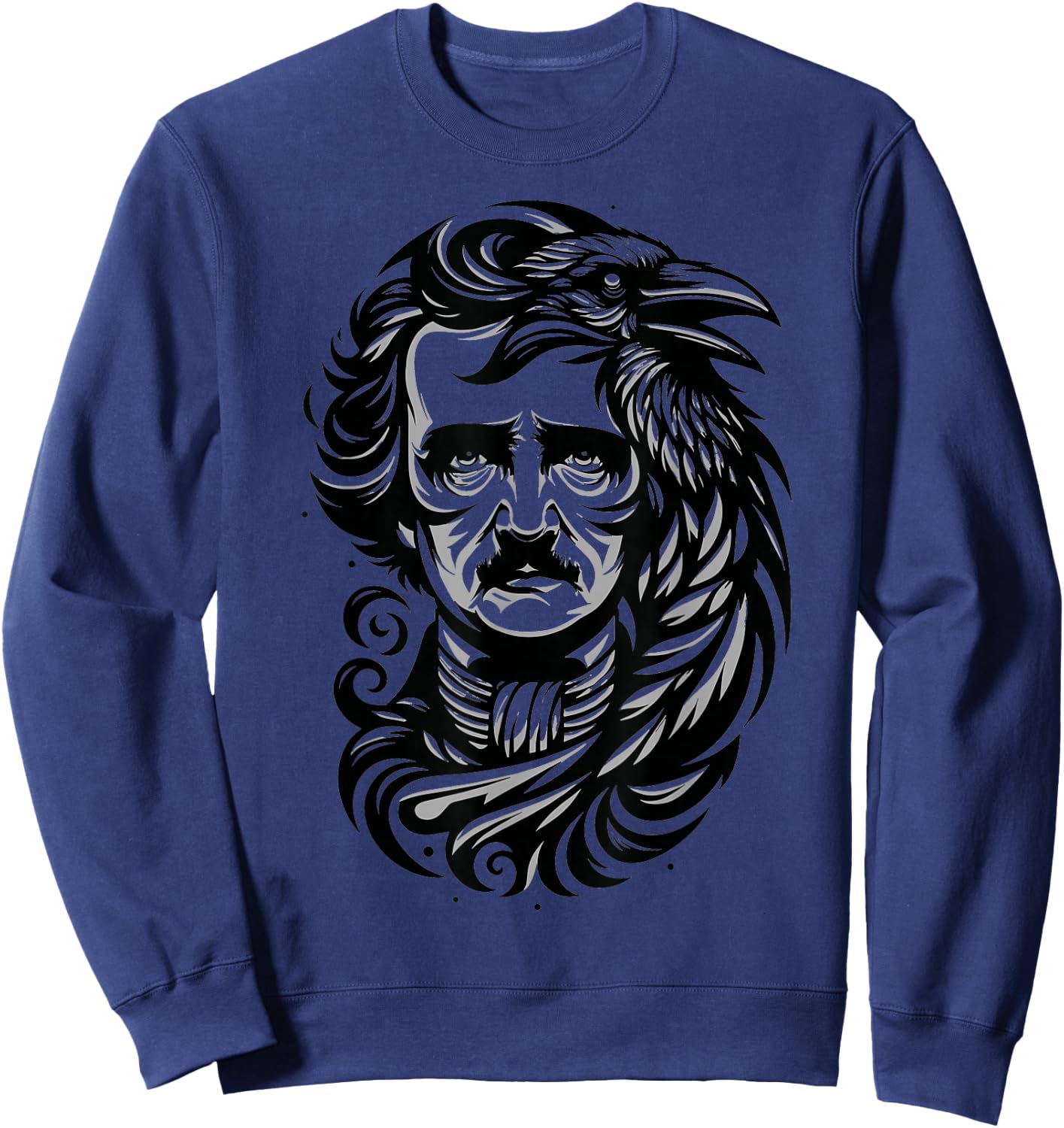 Gothic Edgar Allan Poe Dark Academia Literature Poet Sweatshirt - Sweatshirt | Navy
