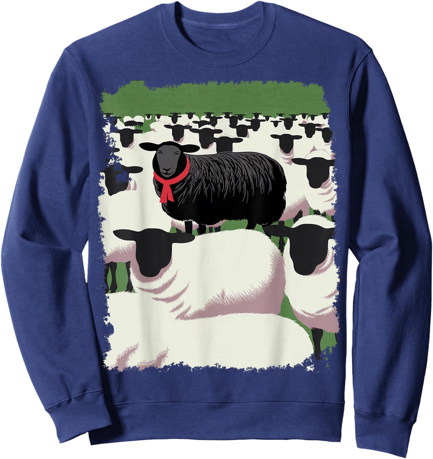 White Sheep Black Design Sweatshirt - Sweatshirt | Navy