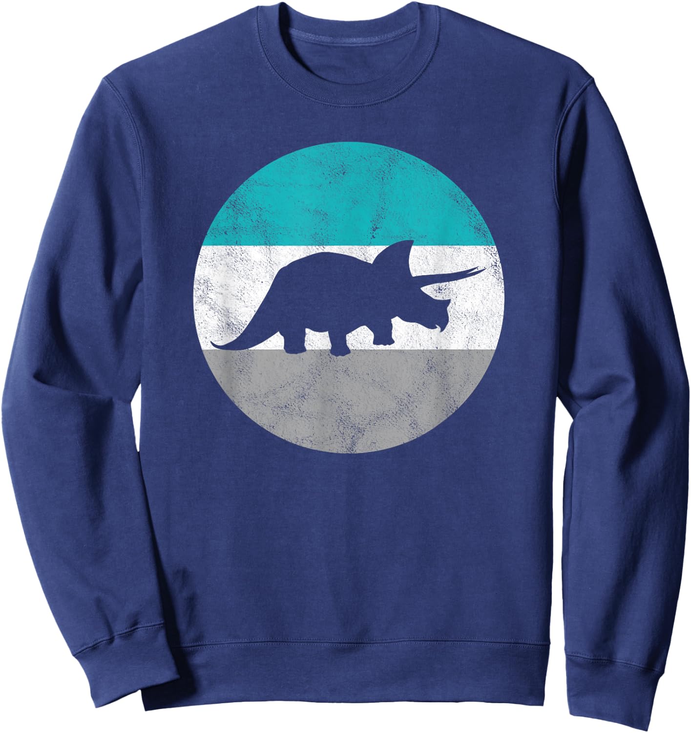 Triceratops Dinosaur Retro Gift Women Boys & Girls Sweatshirt - Sweatshirt | Navy
