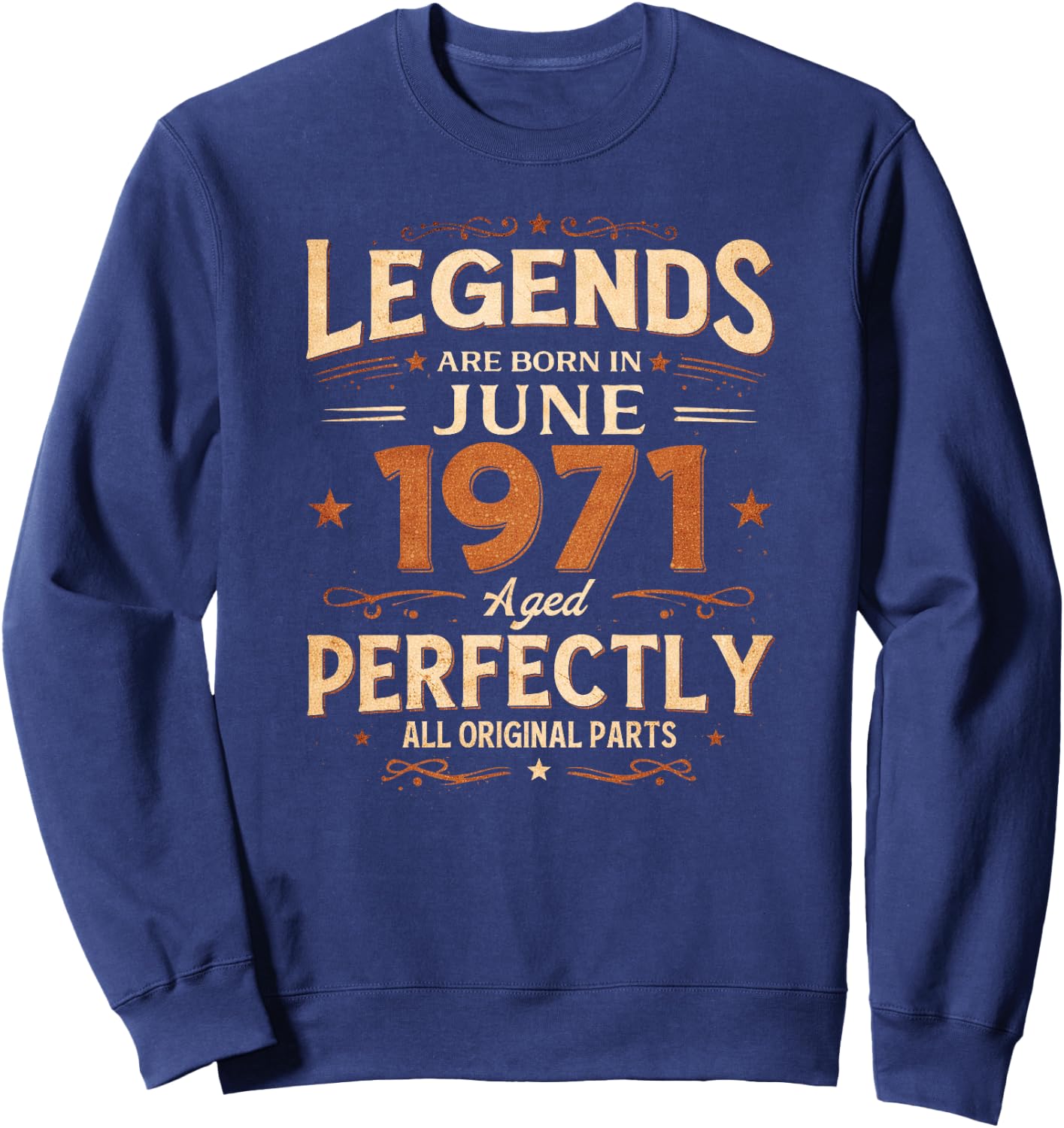 55 Ans Anniversaire Homme Cadeau Juin 1971 Vintage Haut de Gamme Sweatshirt - Sweatshirt | Navy