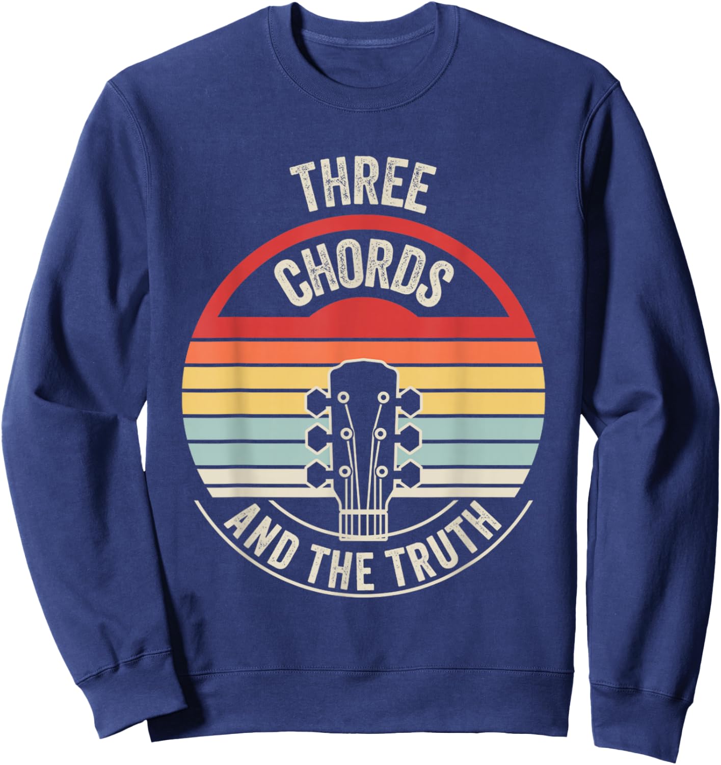 Three Chords And The Truth Guitar Music Sweatshirt - Sweatshirt | Navy