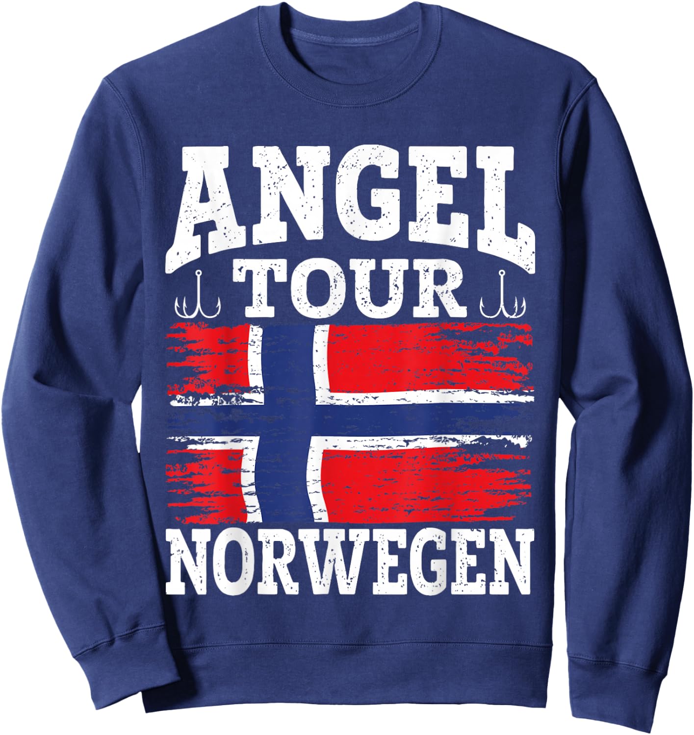 Angel Tour Norwegen Angelteam Angeltour Norwegen Flagge Angeln Sweatshirt - Sweatshirt | Navy