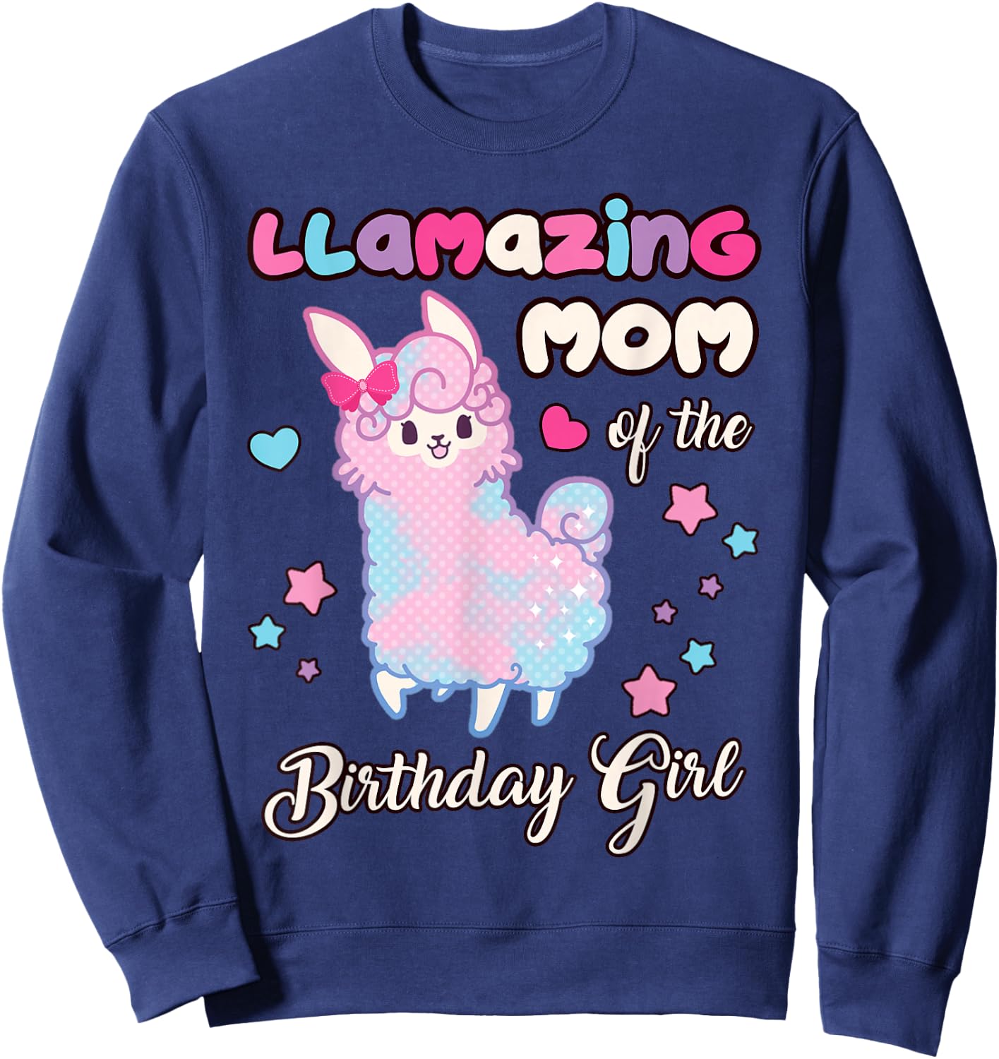 Llama Mom of the Birthday Girl Llamazing Mommy Mother Sweatshirt - Sweatshirt | Navy