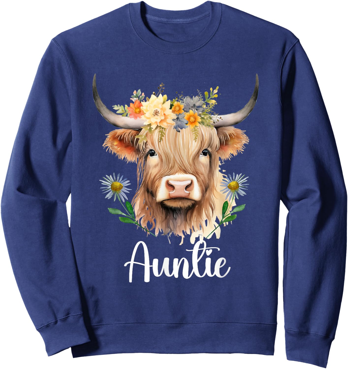Cow Auntie Birthday Family Matching from niece or nephew Sweatshirt - Sweatshirt | Navy