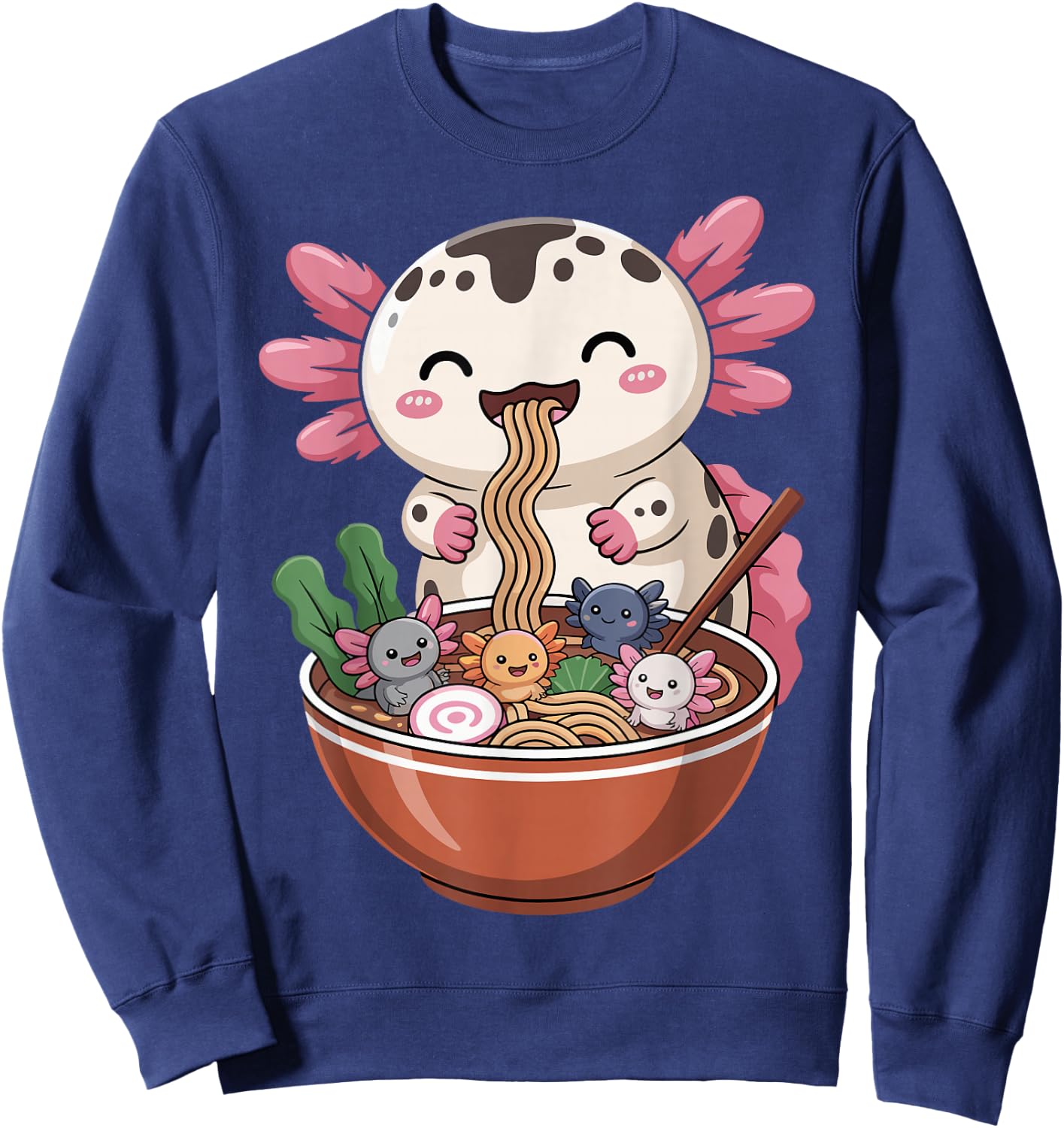 Ramen Axolotl Anime Kawaii Ramen Sweatshirt - Sweatshirt | Navy