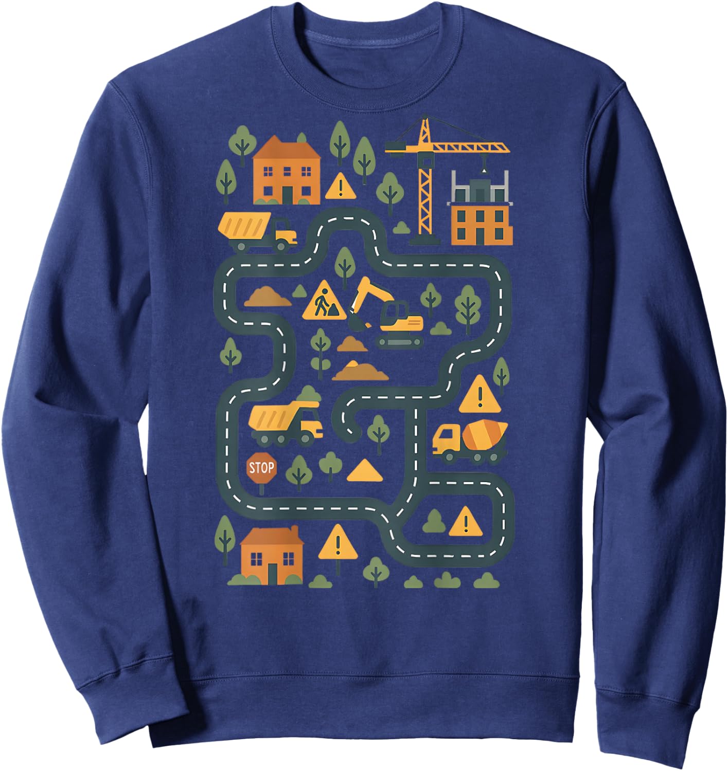 (ON Back) Tired Dads Club Play Construction Car On Dad Back Sweatshirt - Sweatshirt | Navy