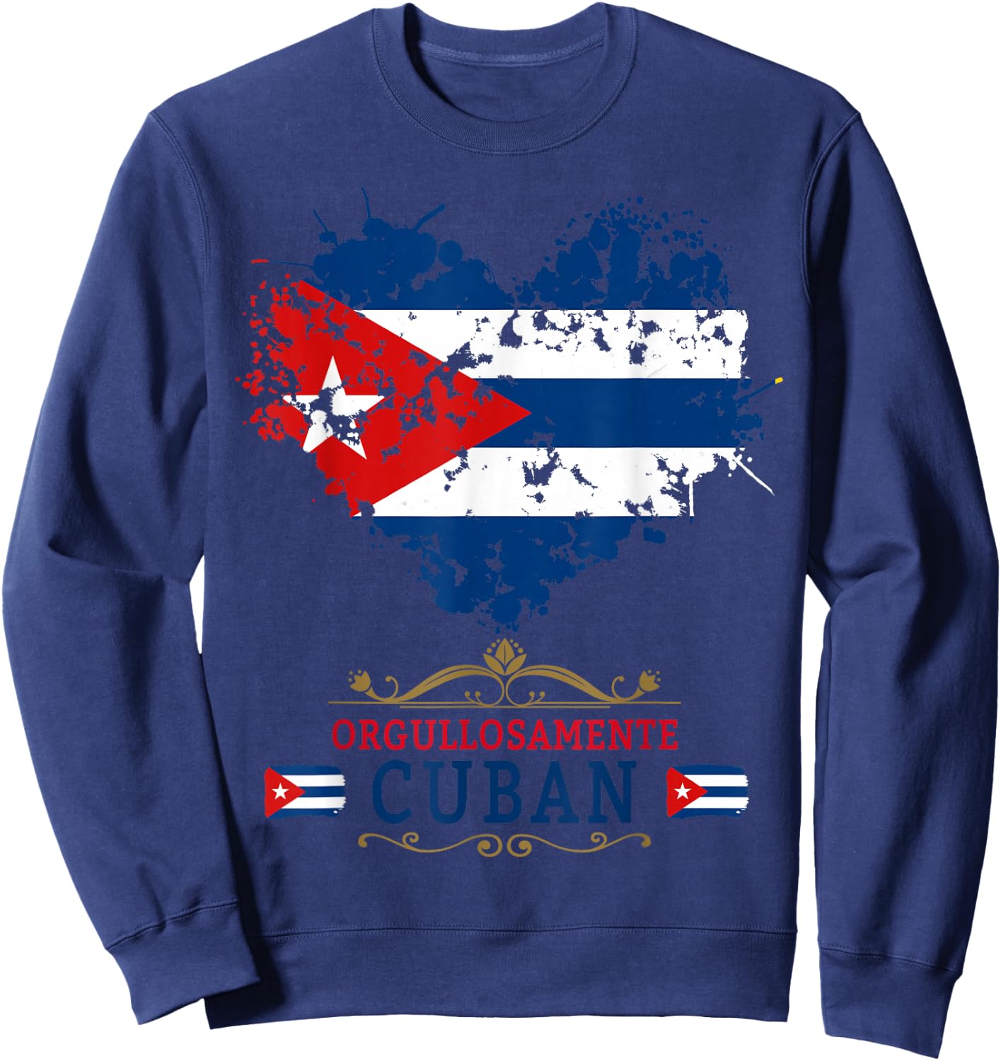 Cuban Flag Outfits Ideas for Kids and Hispanic Flag of Cuba , white, S Sweatshirt - Sweatshirt | Navy
