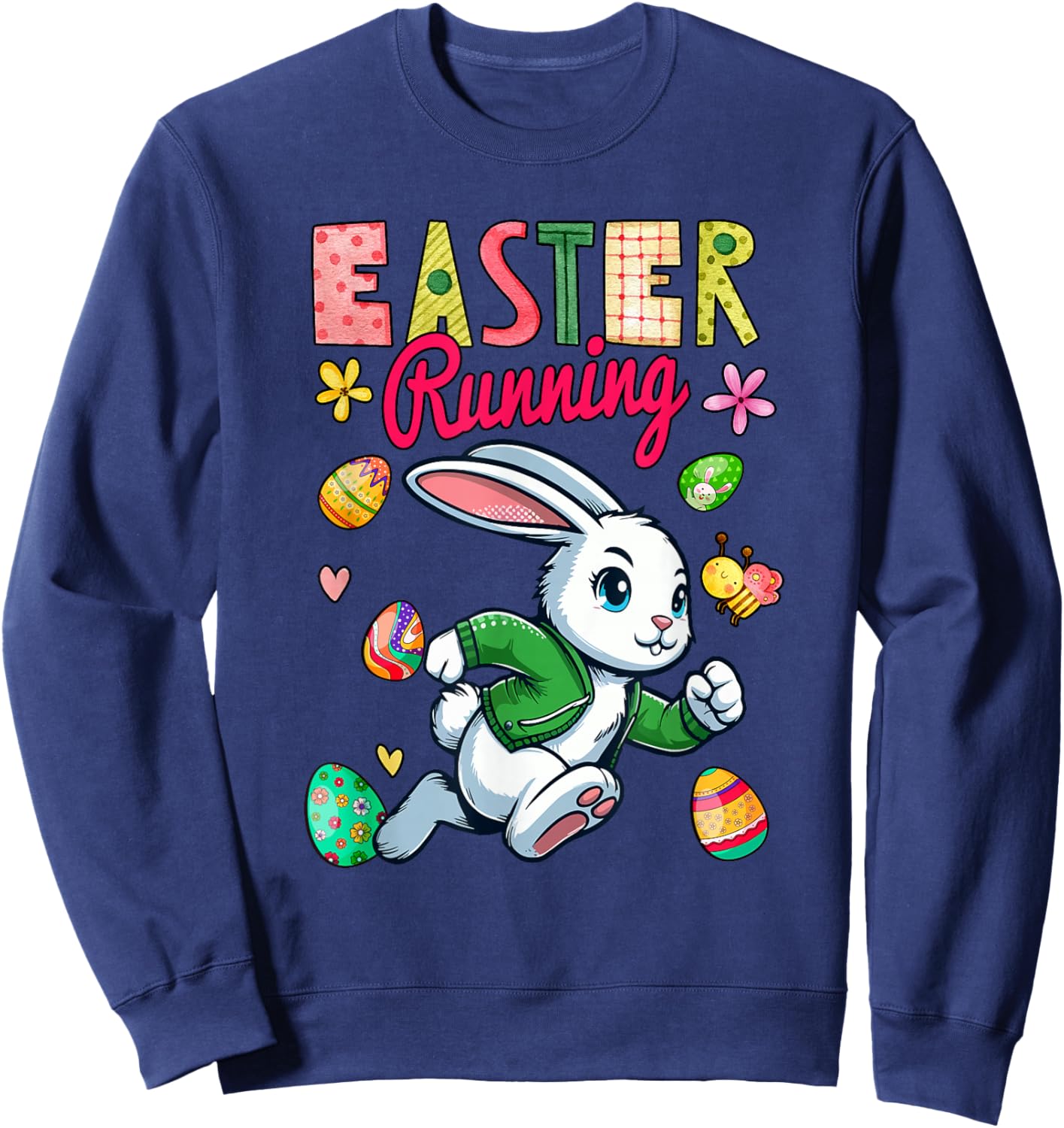 Easter Running Costume Bunny Runner Matching Family Kids Sweatshirt - Sweatshirt | Navy