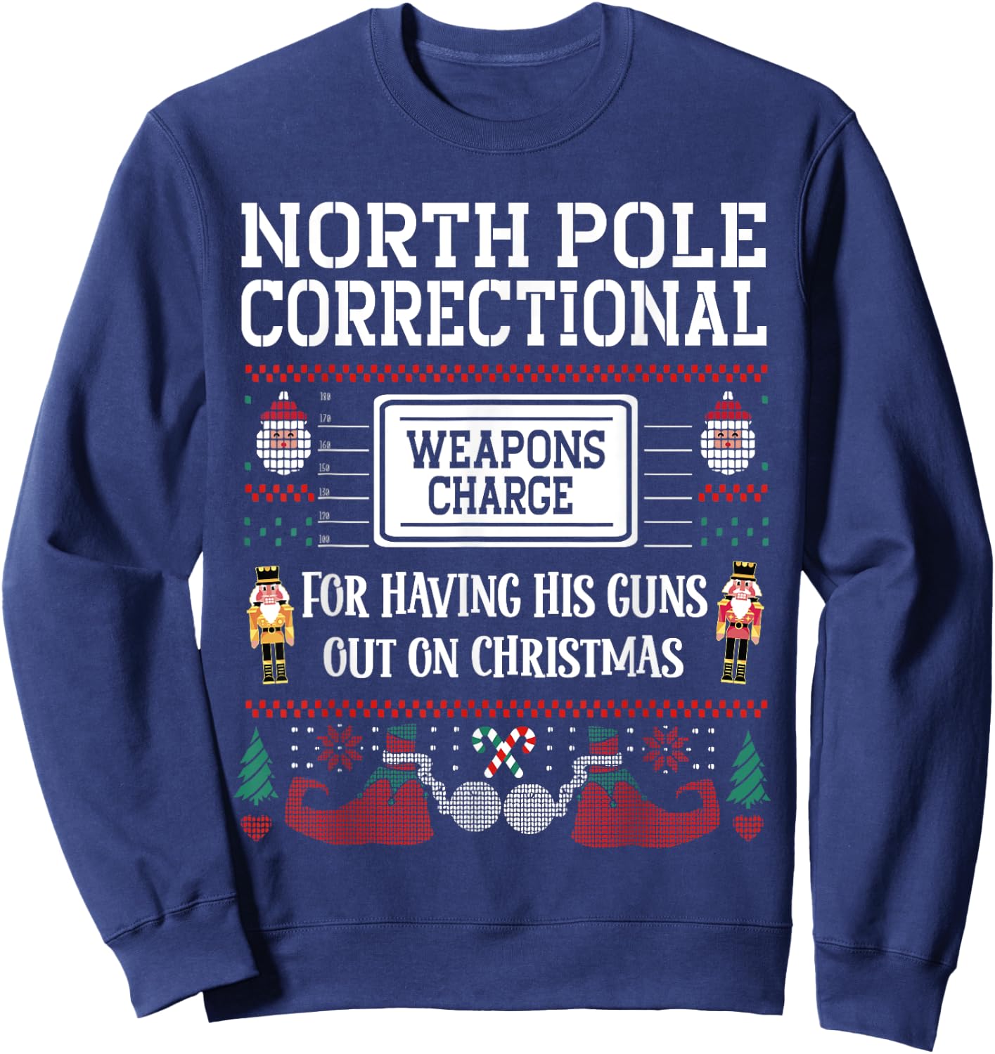 Ripped Elf Family Christmas Matching Fitness Workout Gym Sweatshirt - Sweatshirt | Navy