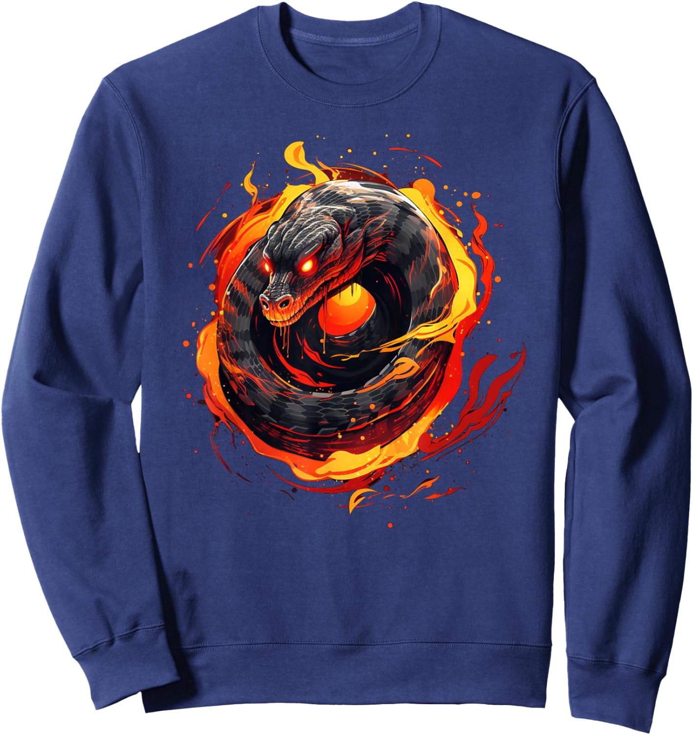 Great Snake Flames for Reptile Animals and Pets Lovers Sweatshirt - Sweatshirt | Navy