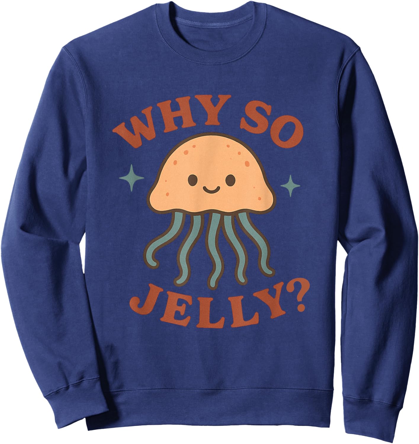 Cute Jellyfish Design Graphic Sweatshirt - Sweatshirt | Navy