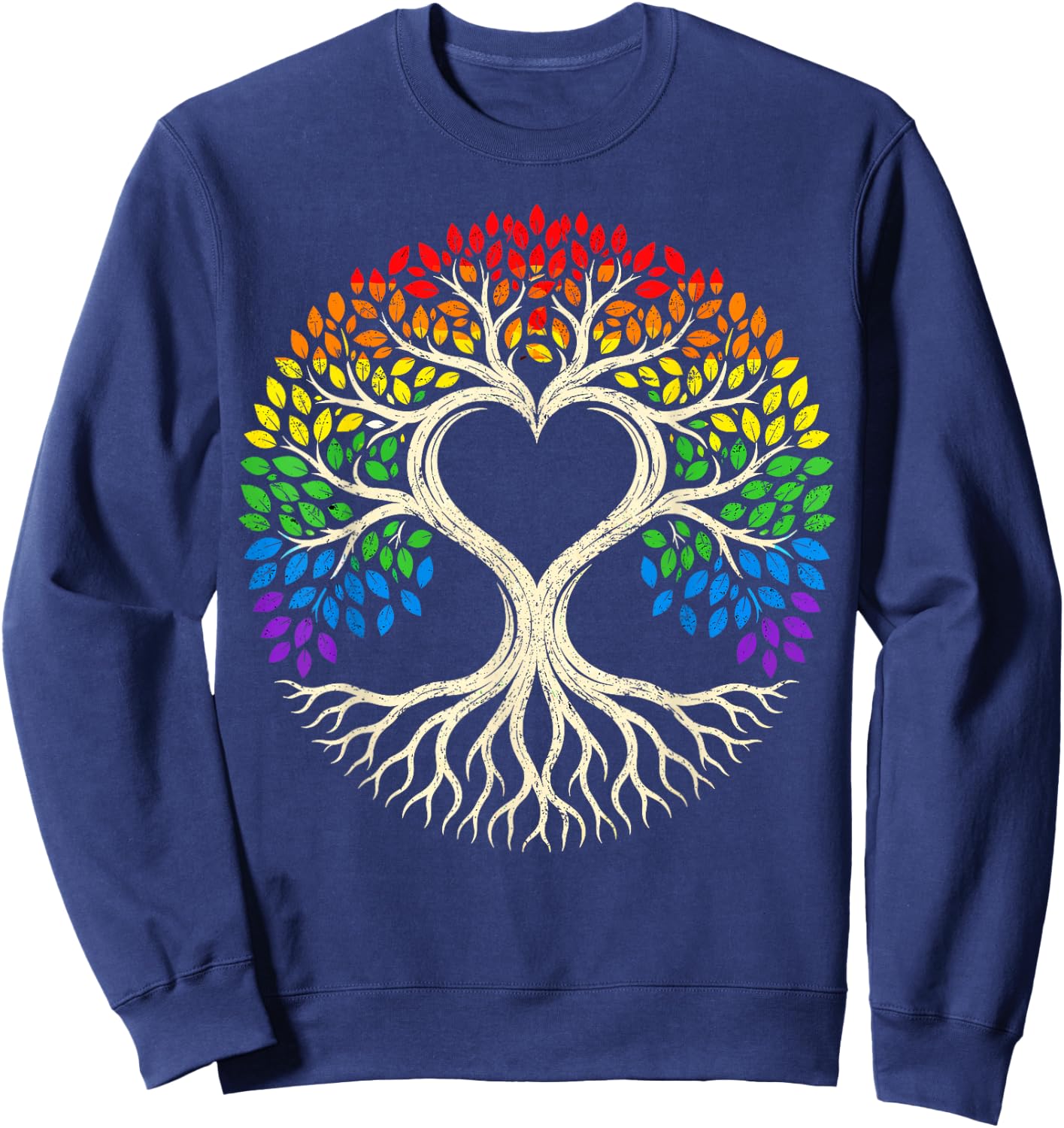Tree Life Rainbow LGBT Flag Ally Gay Pride Sweatshirt - Sweatshirt | Navy