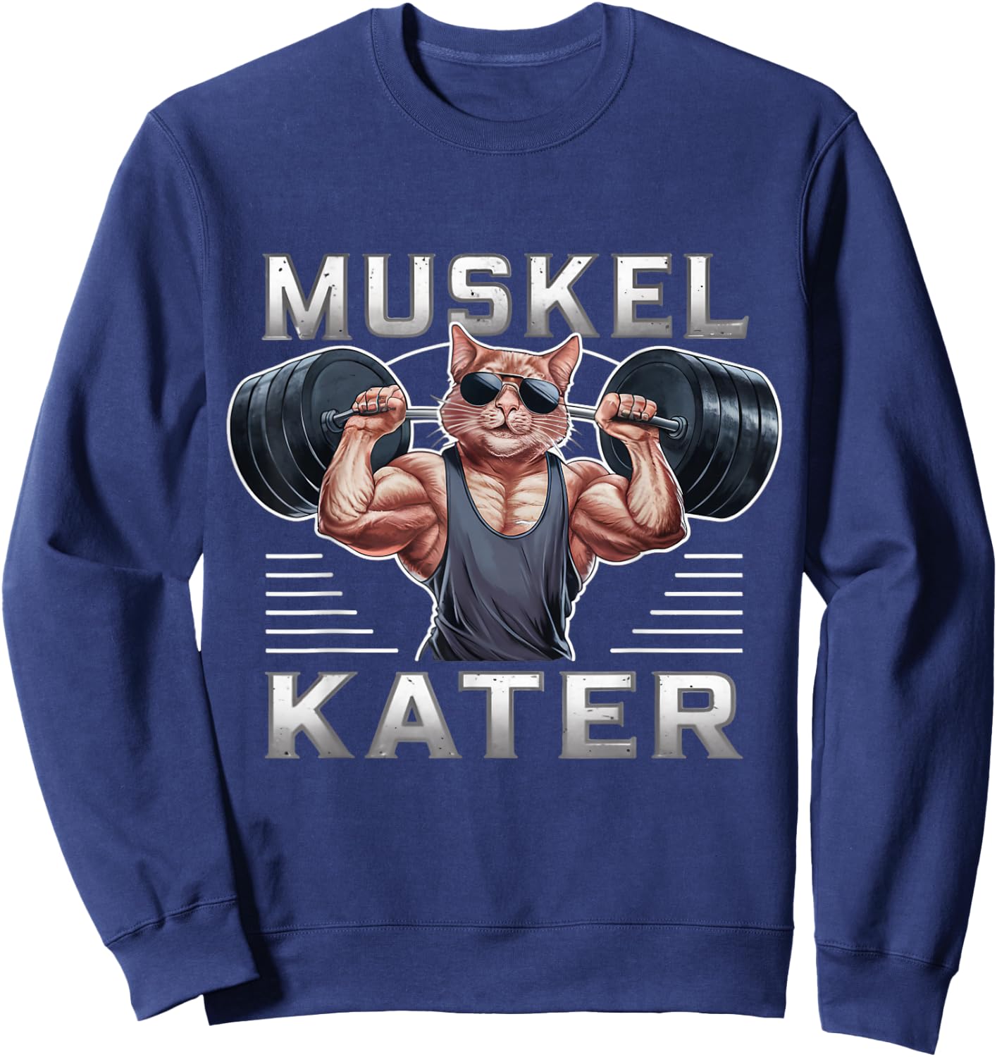 Funny Muscle Soreness Cats Fitness Sports Bodybuilding Gym , black Sweatshirt - Sweatshirt | Navy