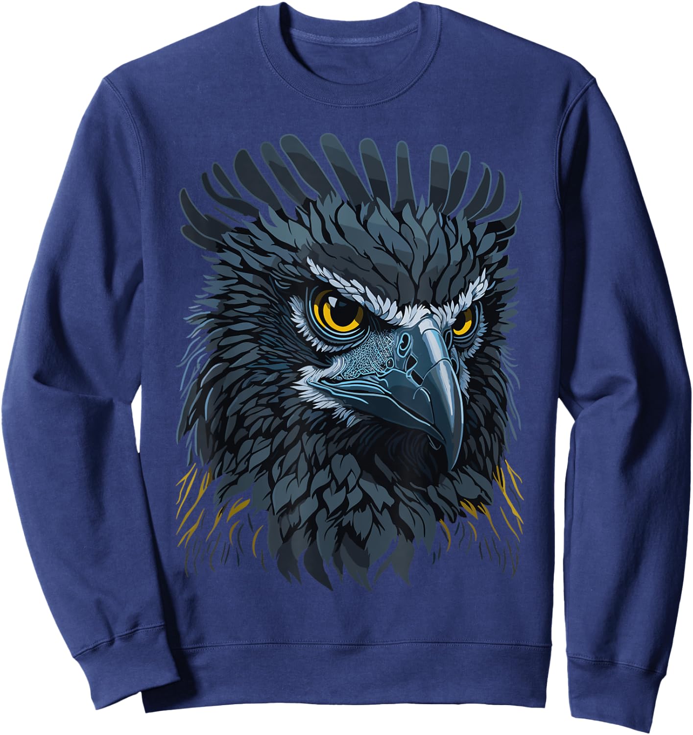 Eagle Harpy Face, American Harpy Eagle Bird Sweatshirt - Sweatshirt | Navy