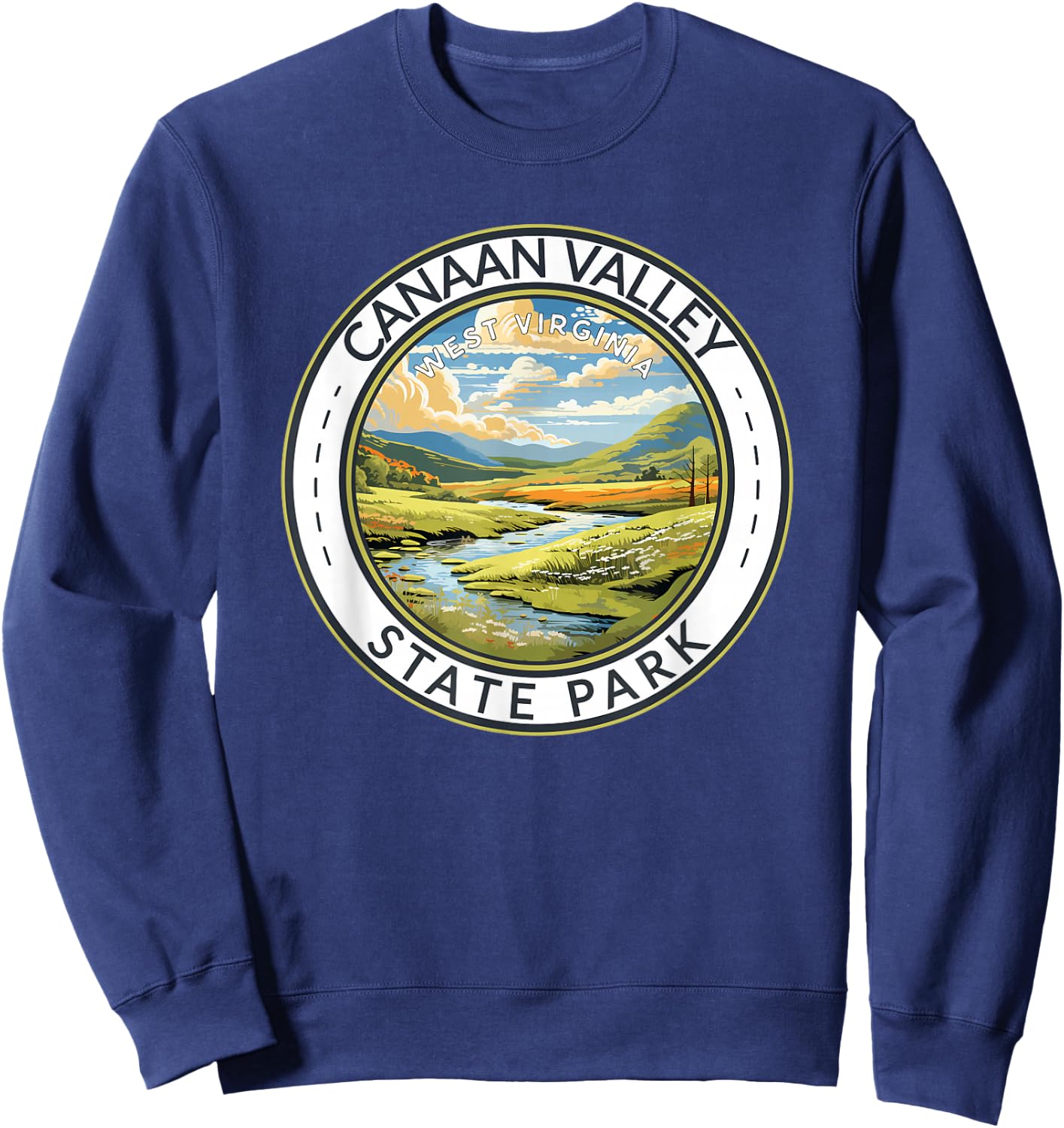 Canaan Valley State Park Badge West Virginia Travel Vintage Sweatshirt - Sweatshirt | Navy