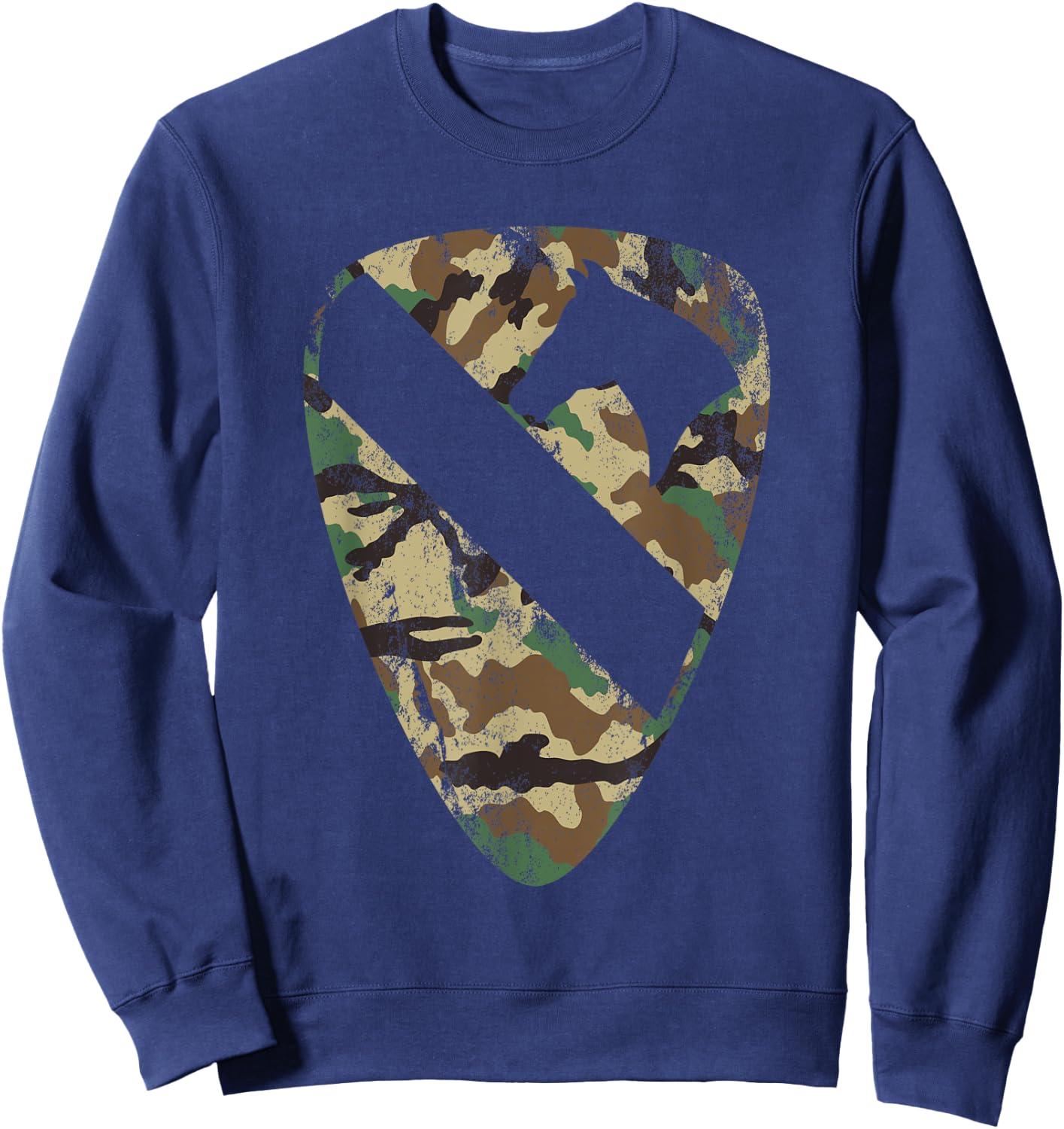 1st Cavalry Division Patch - 1st CAV BDU Camo - Vintage Sweatshirt - Sweatshirt | Navy