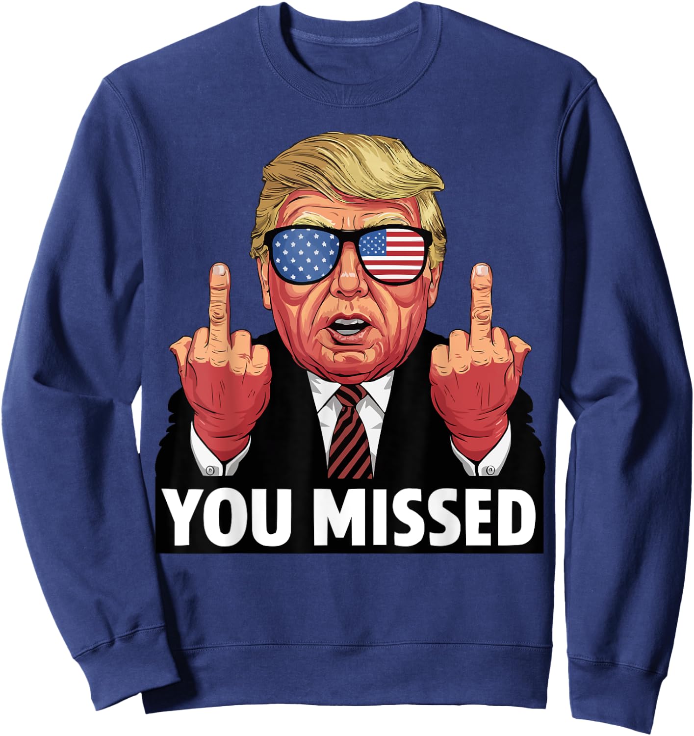 Shot Republican Pro Trump, President 2024 Sweatshirt - Sweatshirt | Navy