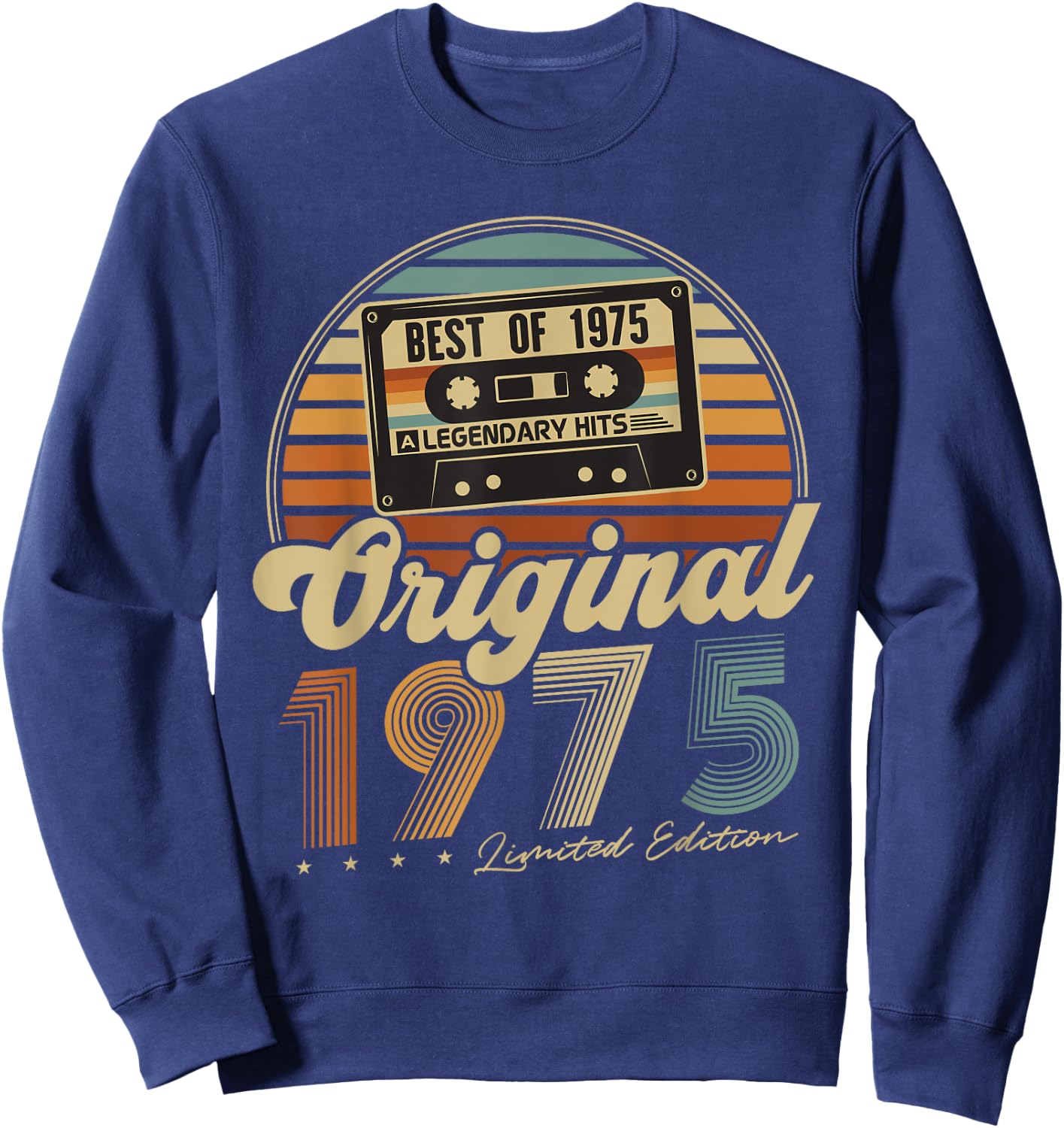 Original 1975 Vintage 50th Birthday Gift Man Woman , Black, S Sweatshirt - Sweatshirt | Navy