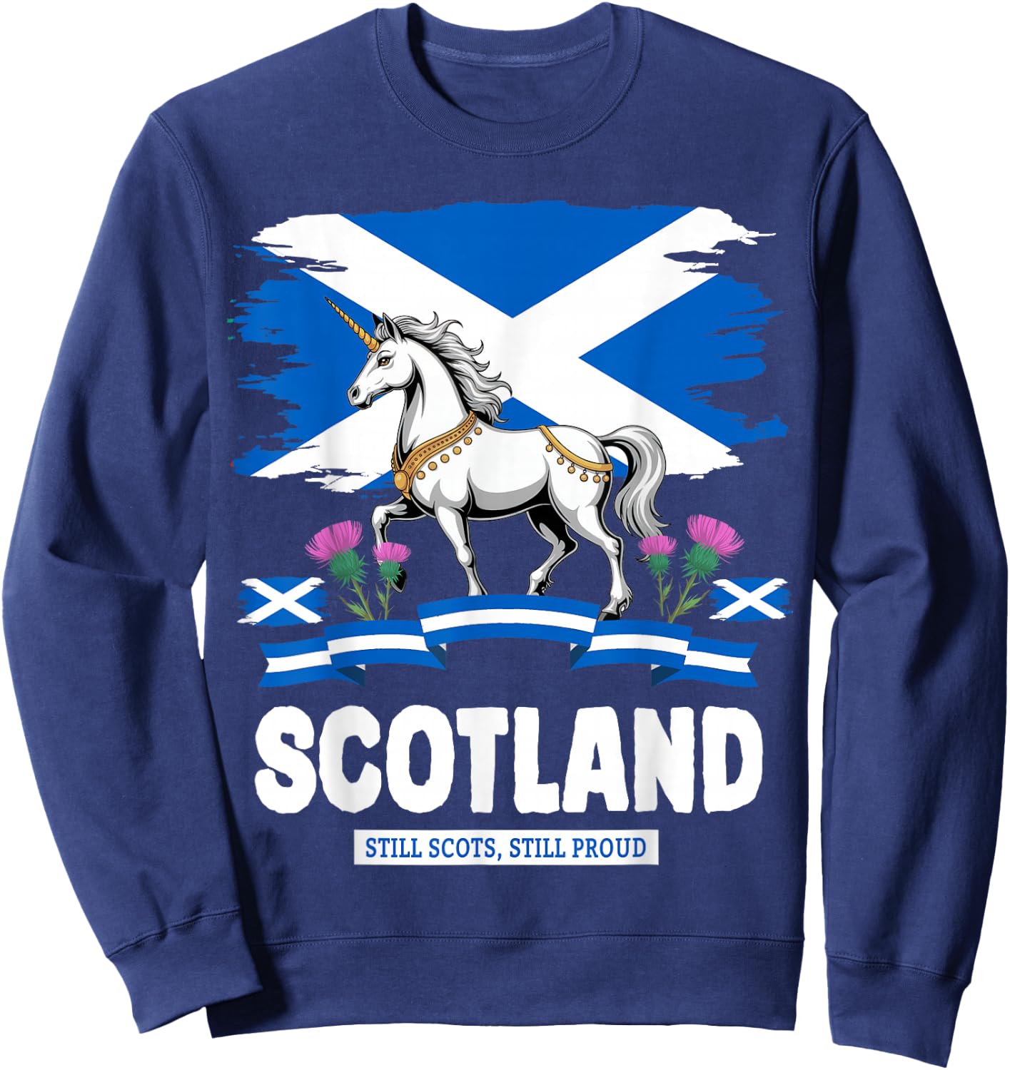 Scottish Unicorn Outfit Idea For Toddlers & Kids Scotland Sweatshirt - Sweatshirt | Navy