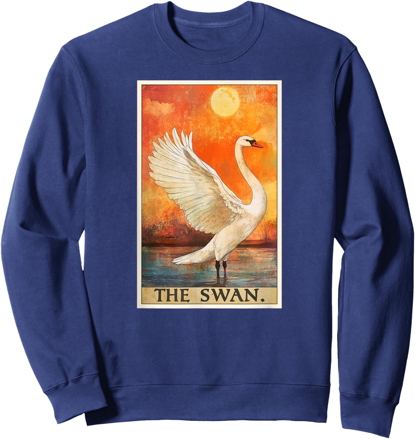 Swan Tarot Card Swans Swan Sweatshirt - Sweatshirt | Navy