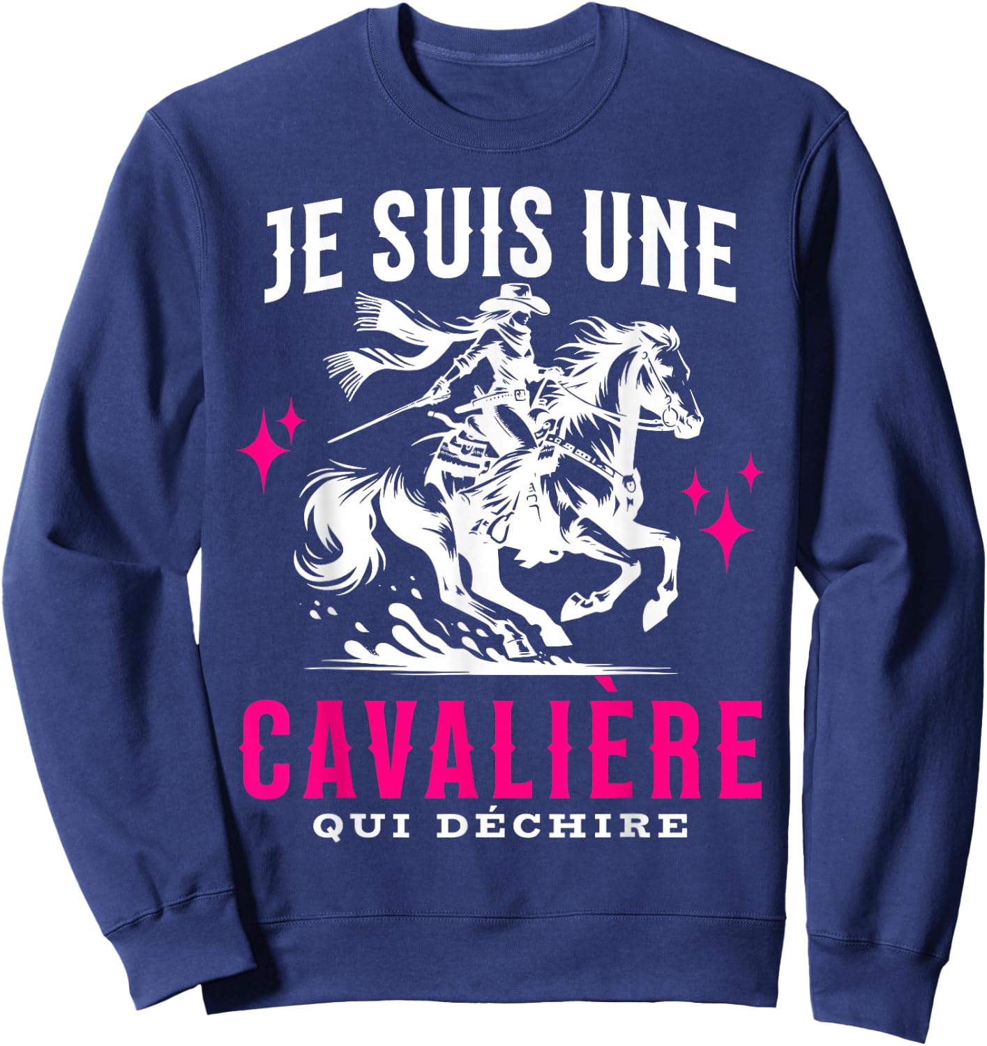 Girl Riding Horse Je Suis Une Rider Qui Déchire , Black, S Sweatshirt - Sweatshirt | Navy