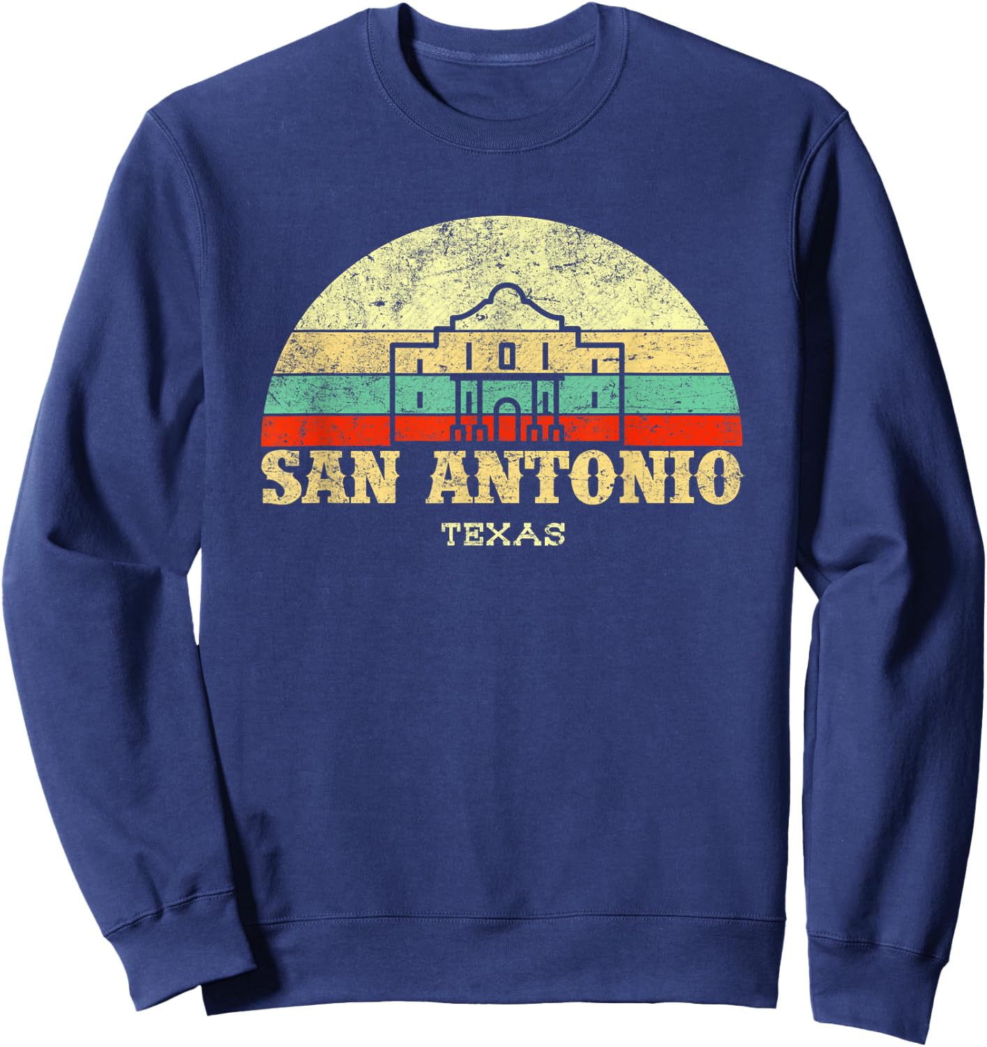 Retro The Alamo San Antonio Texas Lone Star State Sweatshirt - Sweatshirt | Navy