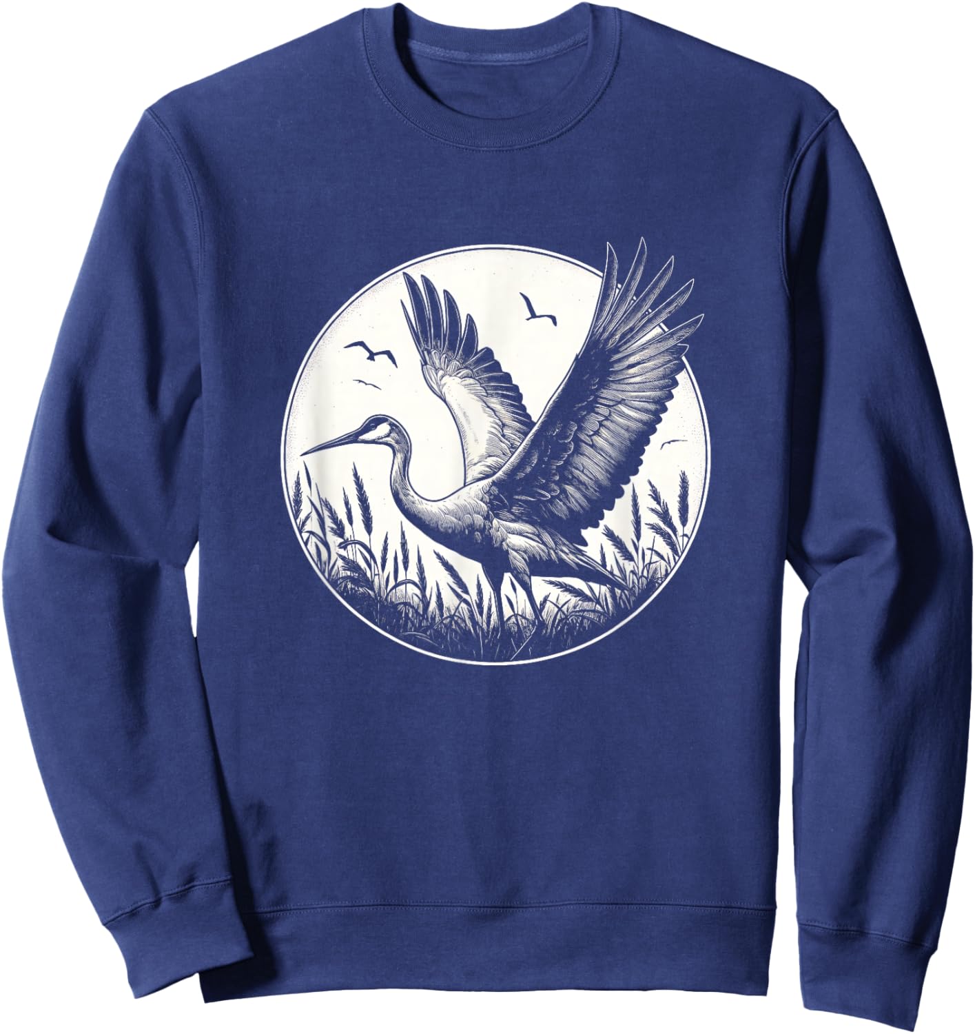 Canada Crane Bird Graphic Design Sweatshirt - Sweatshirt | Navy