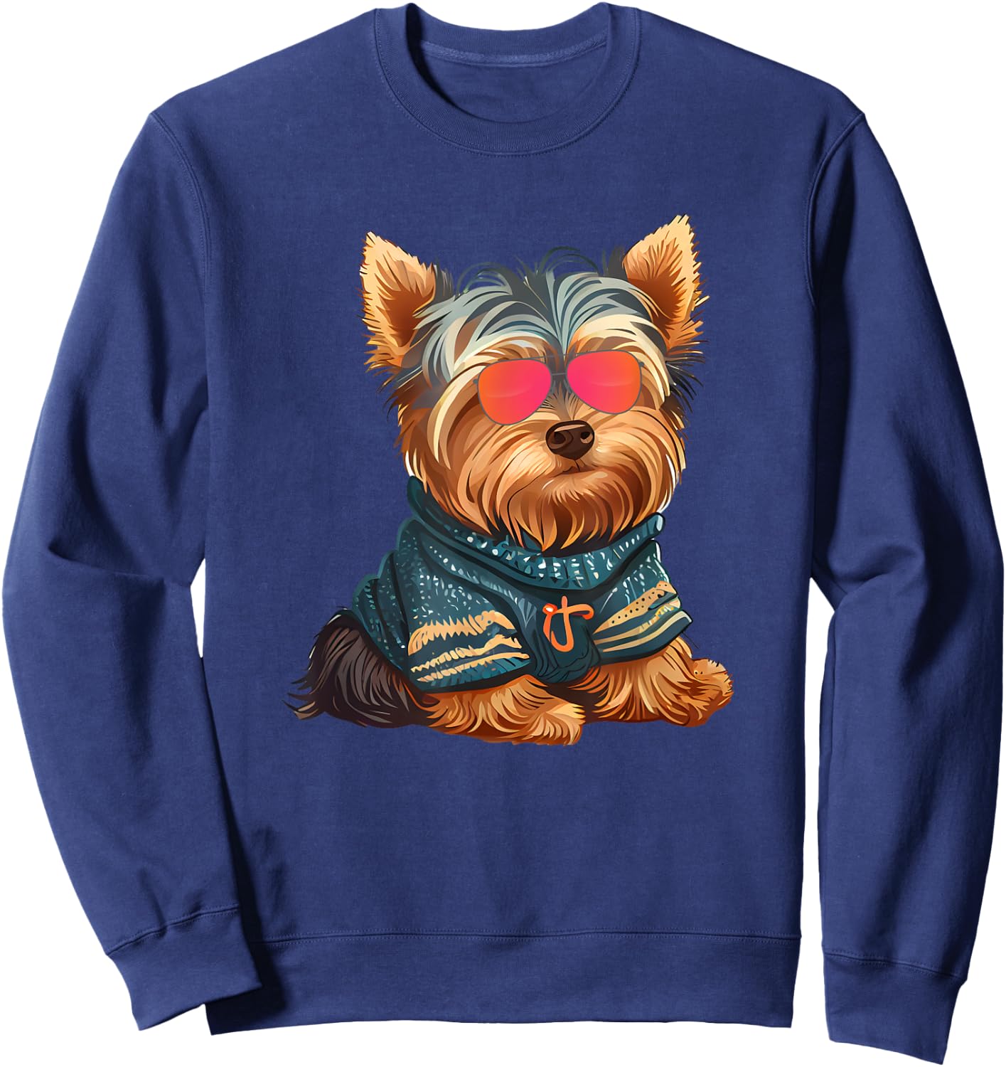 Yorkshire Terrier Shirt Yorkie Dog Men's Graphic Sweatshirt - Sweatshirt | Navy