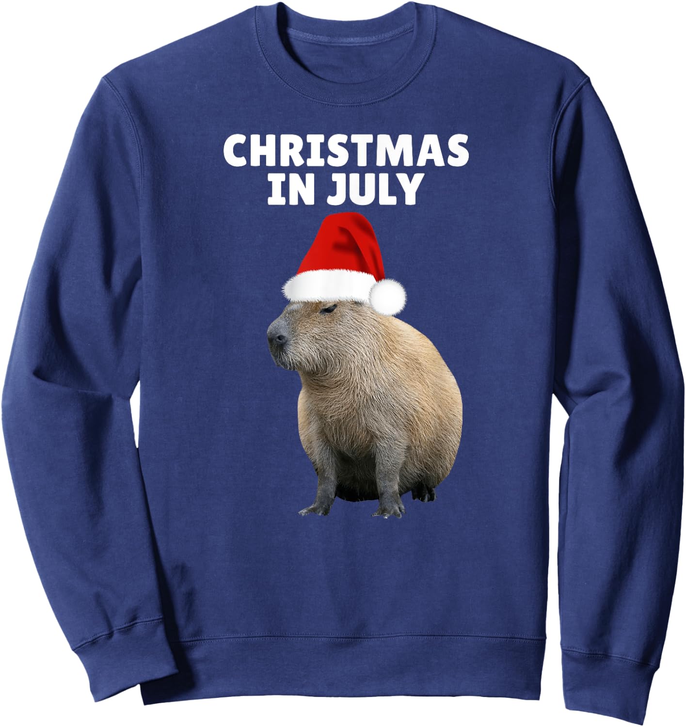 Christmas in July Capybara Ok I Pull Up Sweatshirt - Sweatshirt | Navy