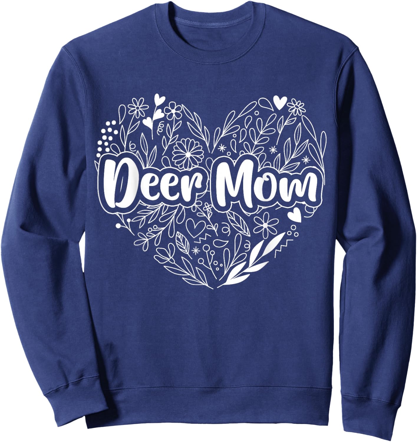 Deer Mom for Mom's Who Love Deer - Deer Mom Sweatshirt - Sweatshirt | Navy