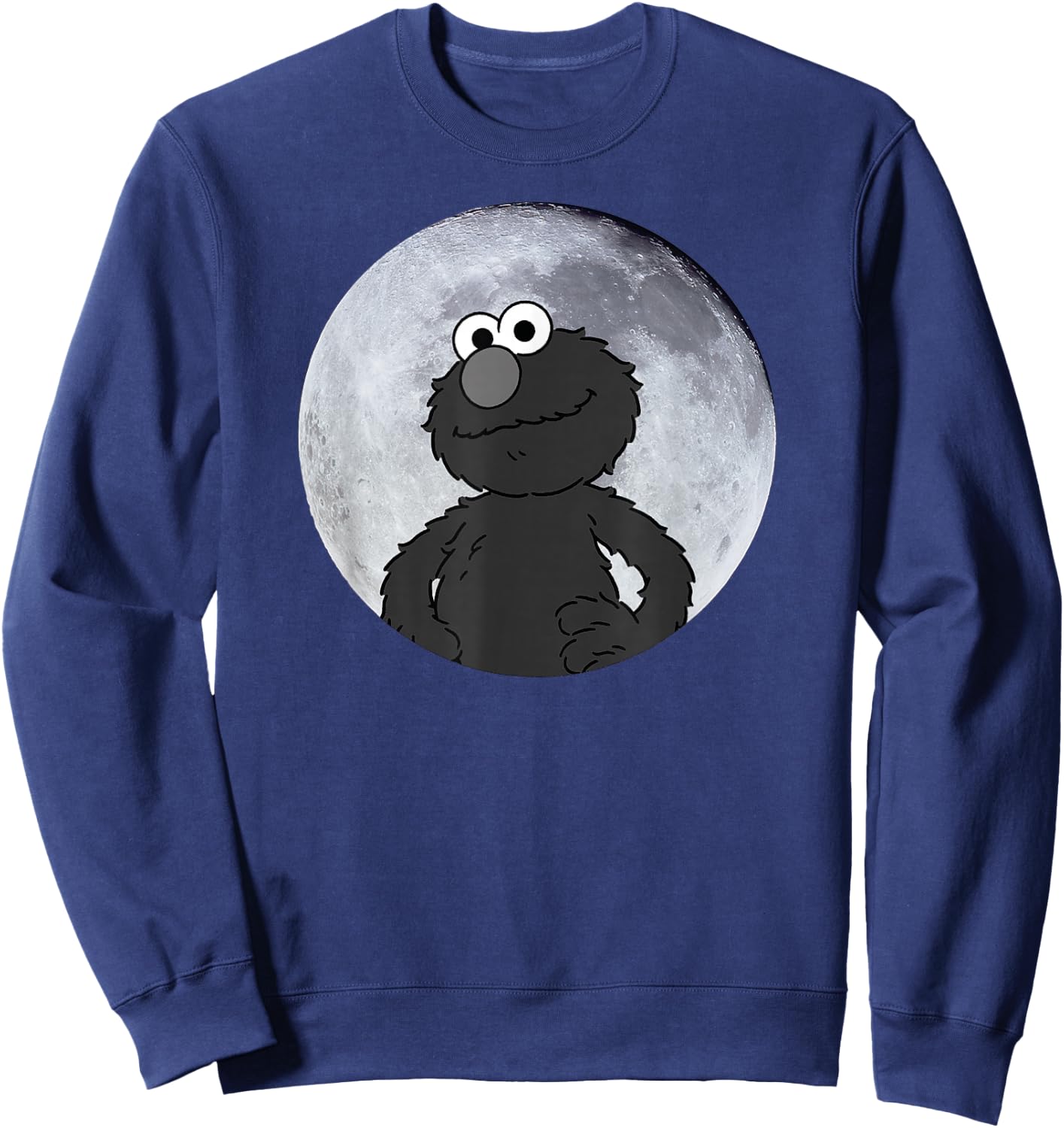 Elmo in the Moonlight Shadow Moonnight Moon , black Sweatshirt - Sweatshirt | Navy