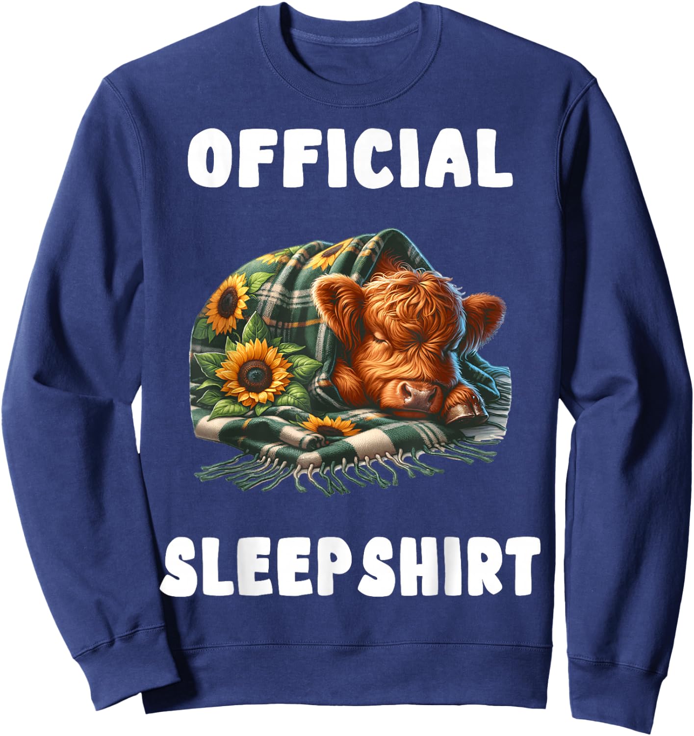 Highland_cow - Official Sleepshirt Pajamas Nightgown Sweatshirt - Sweatshirt | Navy