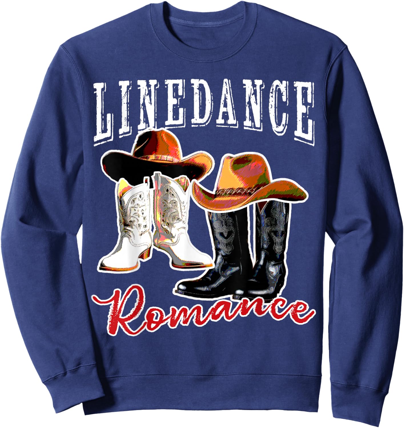 Country Western Theme Couple His Hers Matching Linedancing Sweatshirt - Sweatshirt | Navy