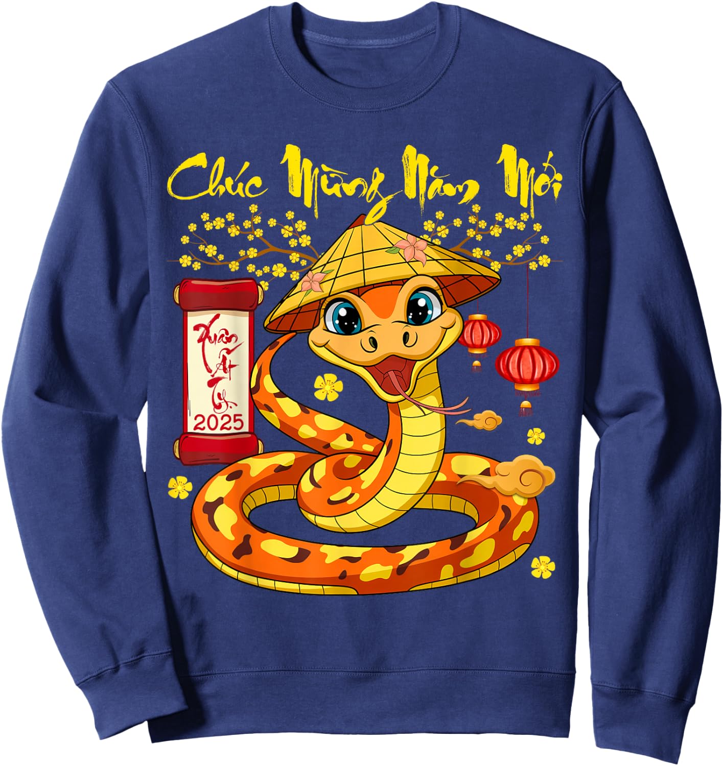 Vietnamese New Year 2025 Chuc Mung Nam Moi Tet At Ty 2025 Sweatshirt - Sweatshirt | Navy