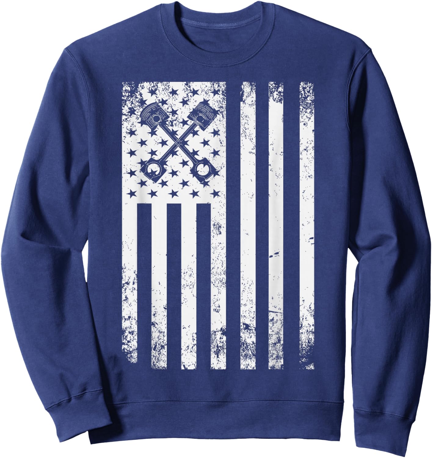Car Mechanic Automotive US Flag Mechanical Diesel Engine Men Sweatshirt - Sweatshirt | Navy