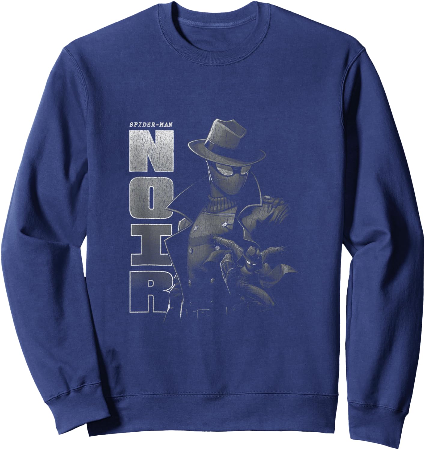 Marvel Comics Spider-Man Noir Detective Distressed Vintage Sweatshirt - Sweatshirt | Navy