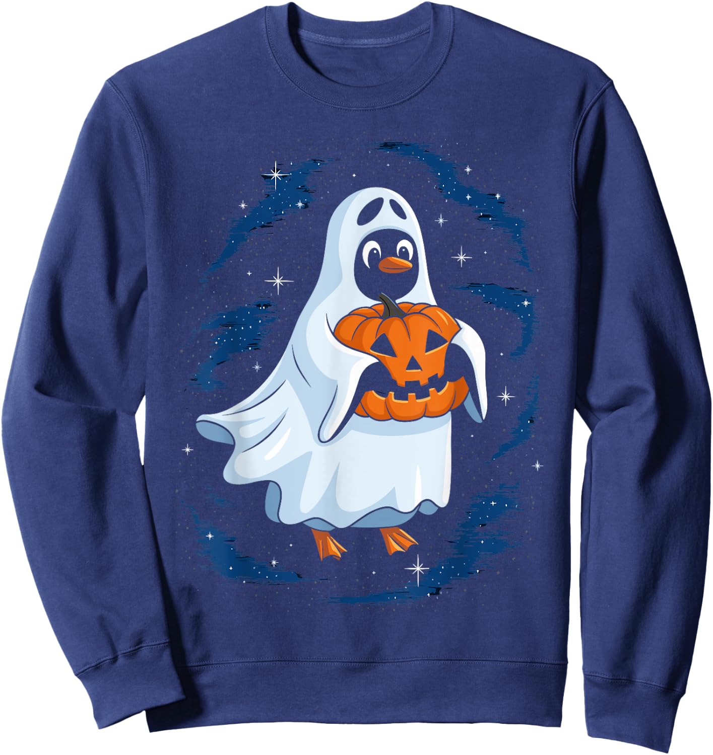 Funny Ghost Penguin Lovers Spooky Halloween Costume Sweatshirt - Sweatshirt | Navy